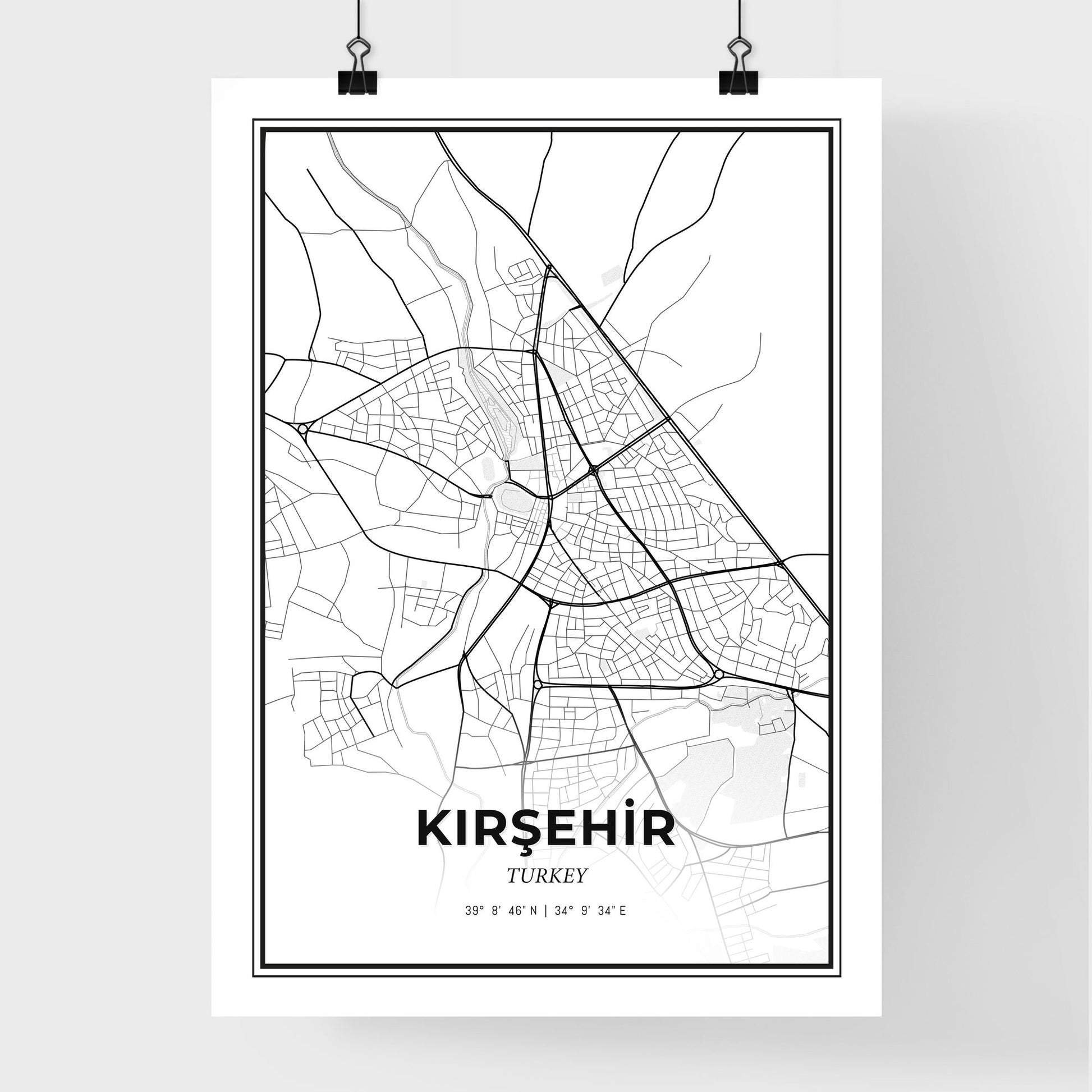 Kırşehir Turkey - Premium City Map Poster