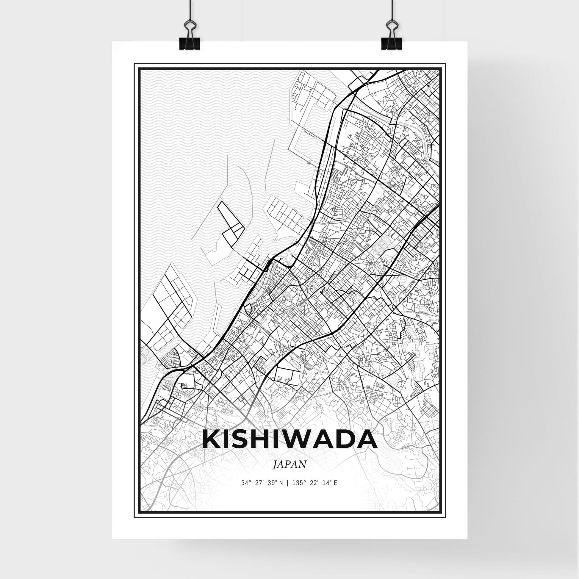 Kishiwada Japan - Premium City Map Poster