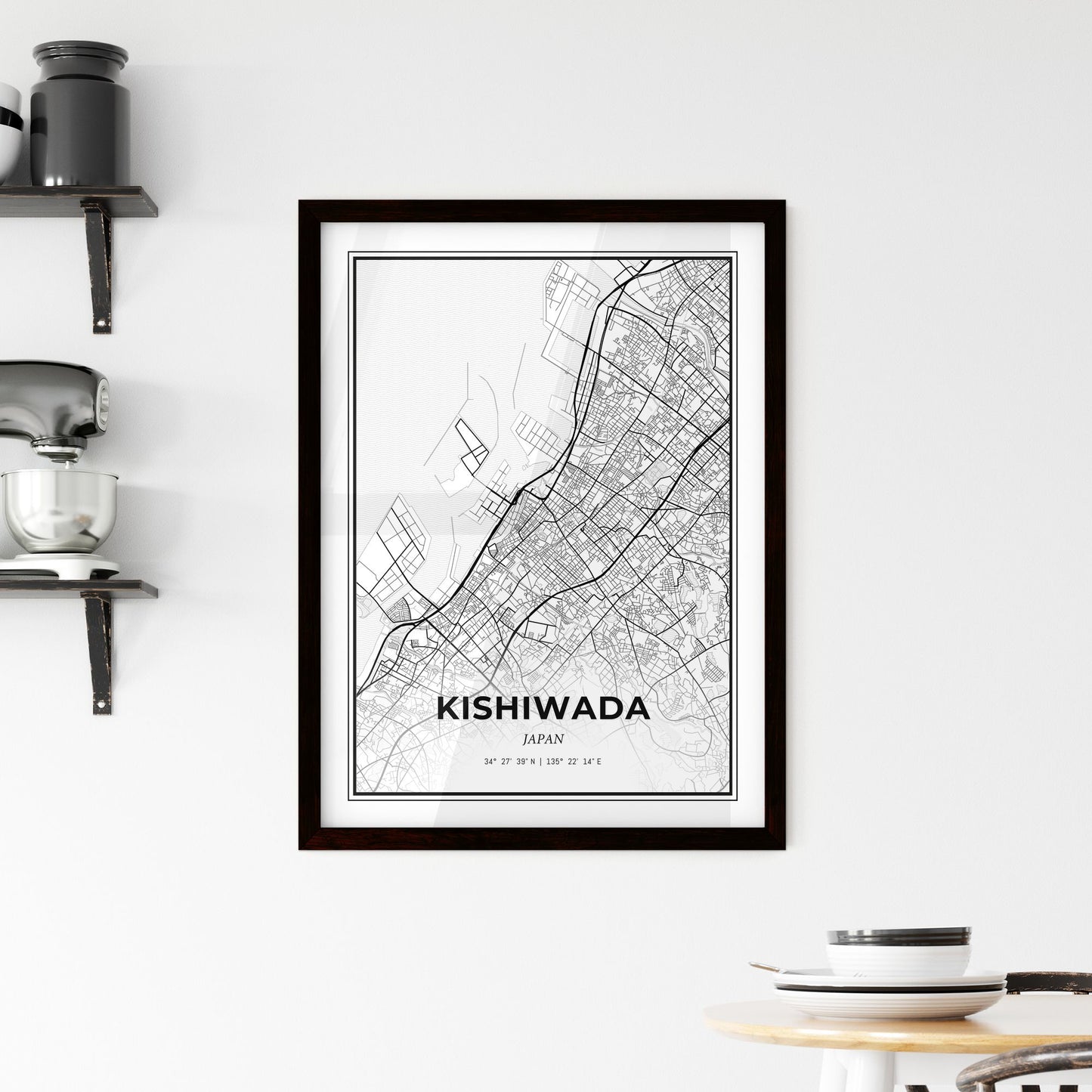 Kishiwada Japan - Minimal City Map