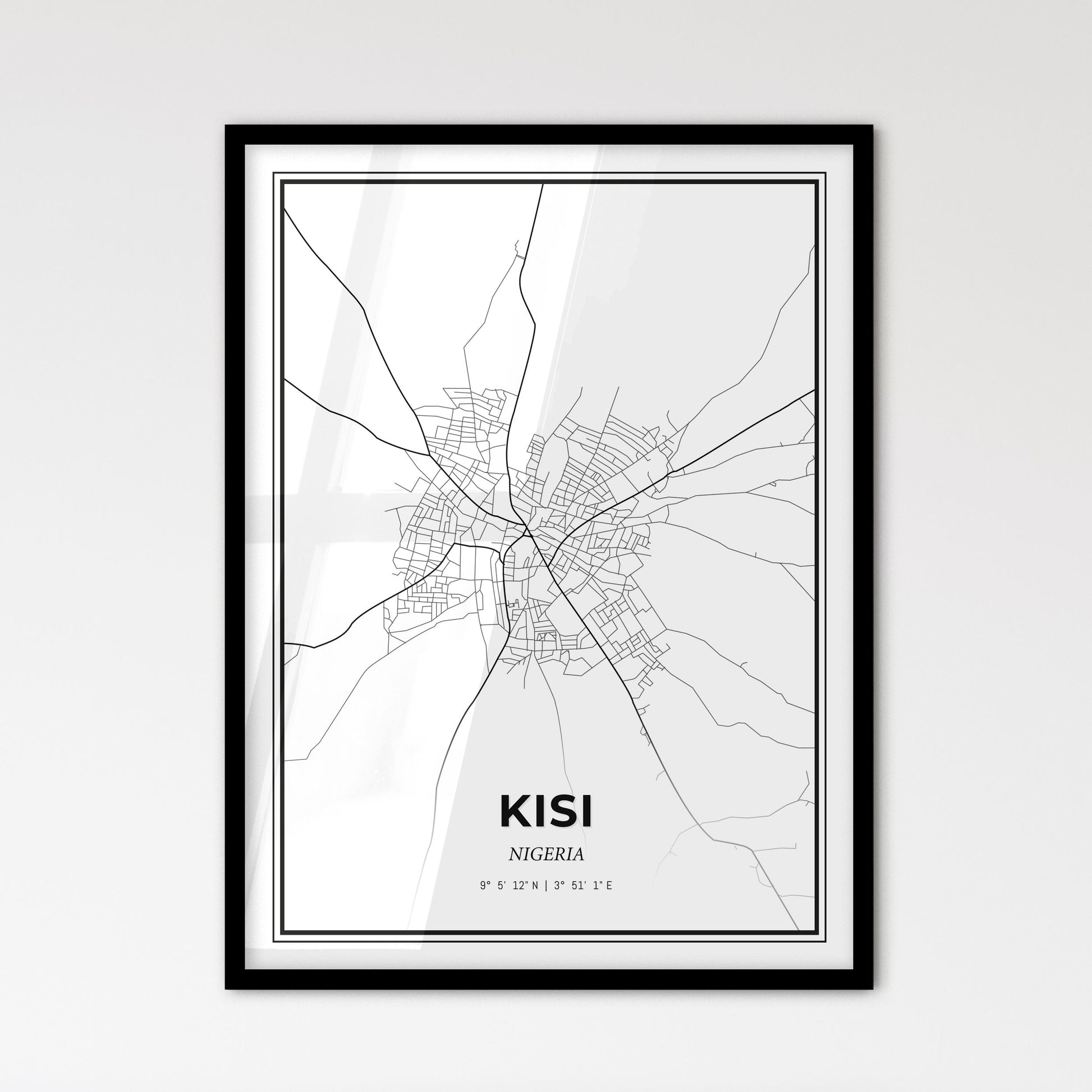 Kisi Nigeria - Scandinavian Style City Map for Modern Home Decor