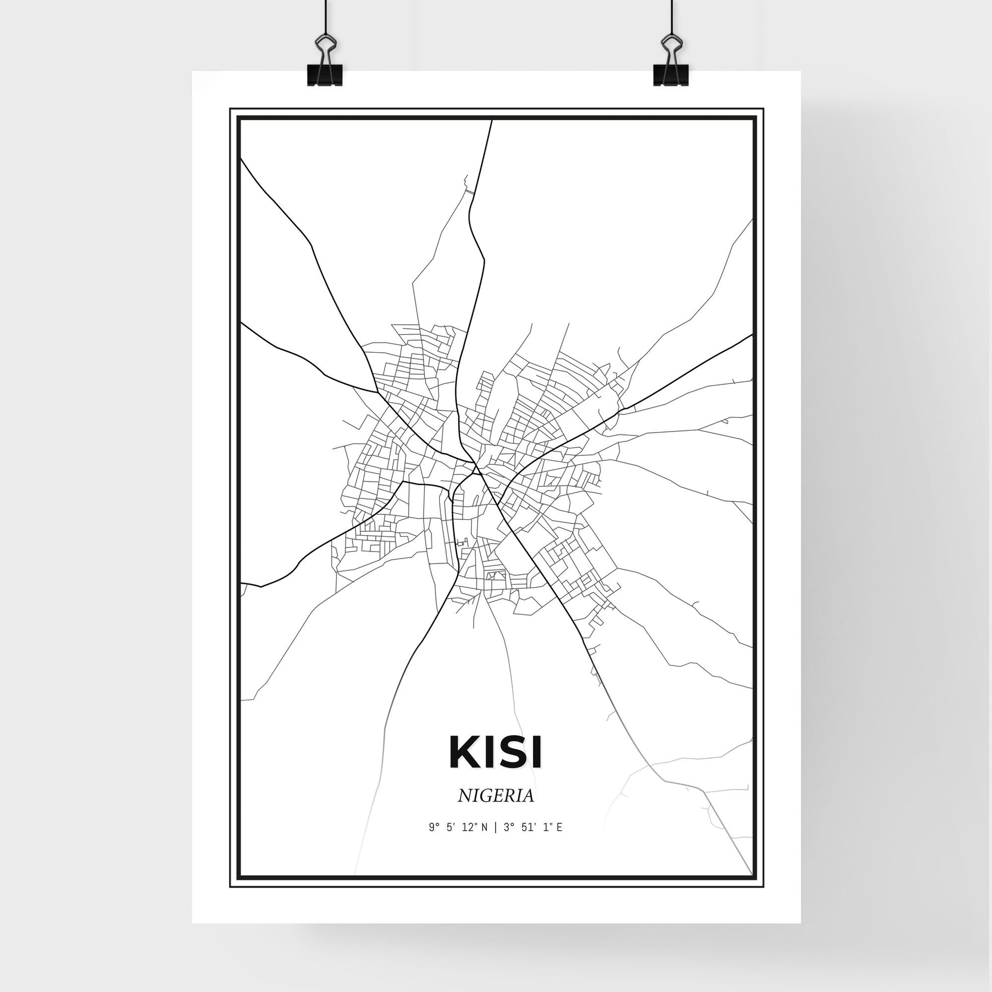 Kisi Nigeria - Premium City Map Poster