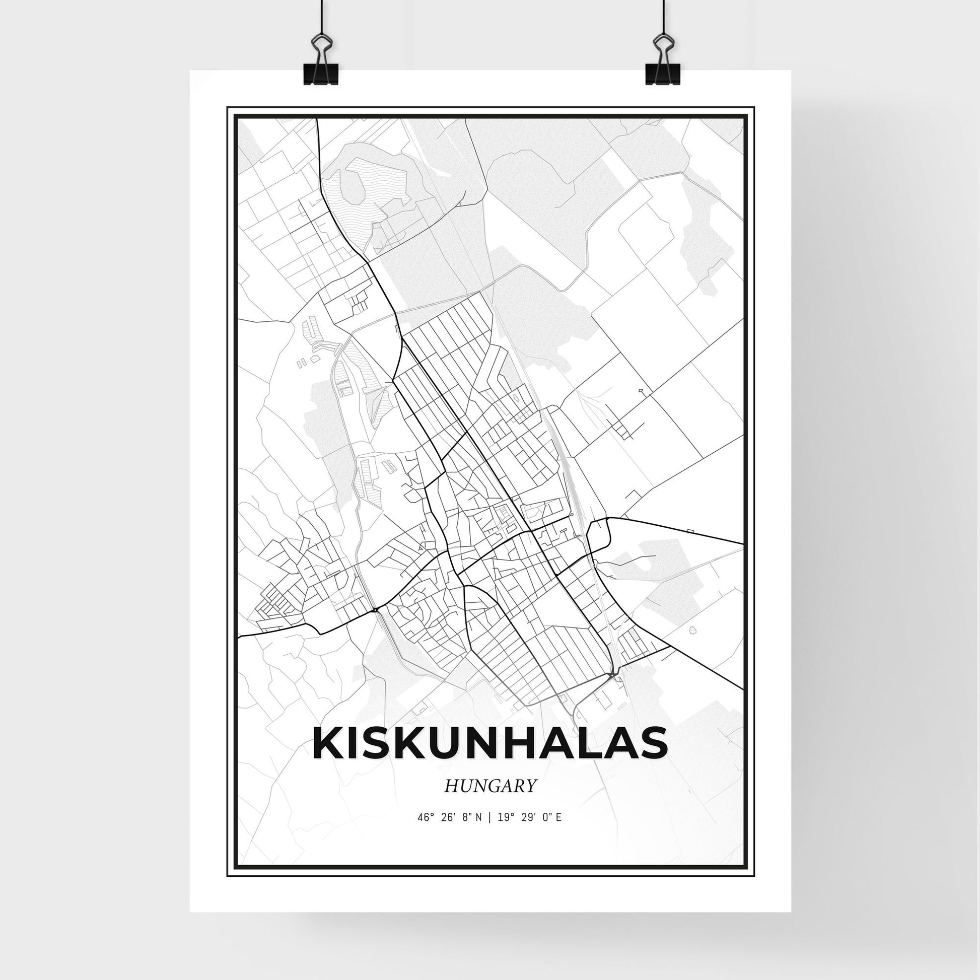 Kiskunhalas Hungary - Premium City Map Poster