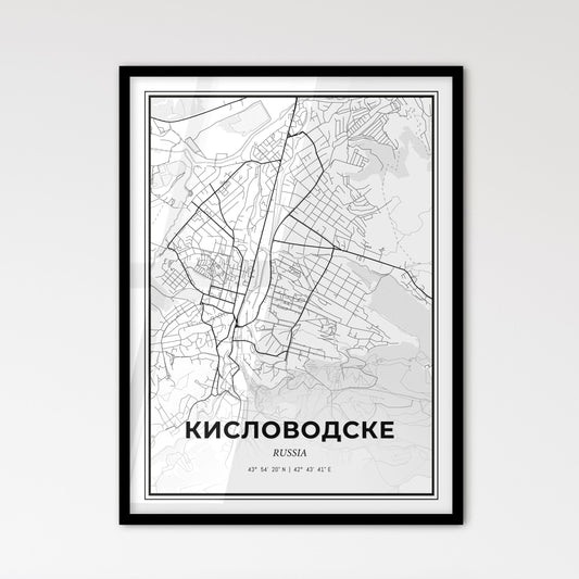 Kislovodsk Russia - Scandinavian Style City Map for Modern Home Decor