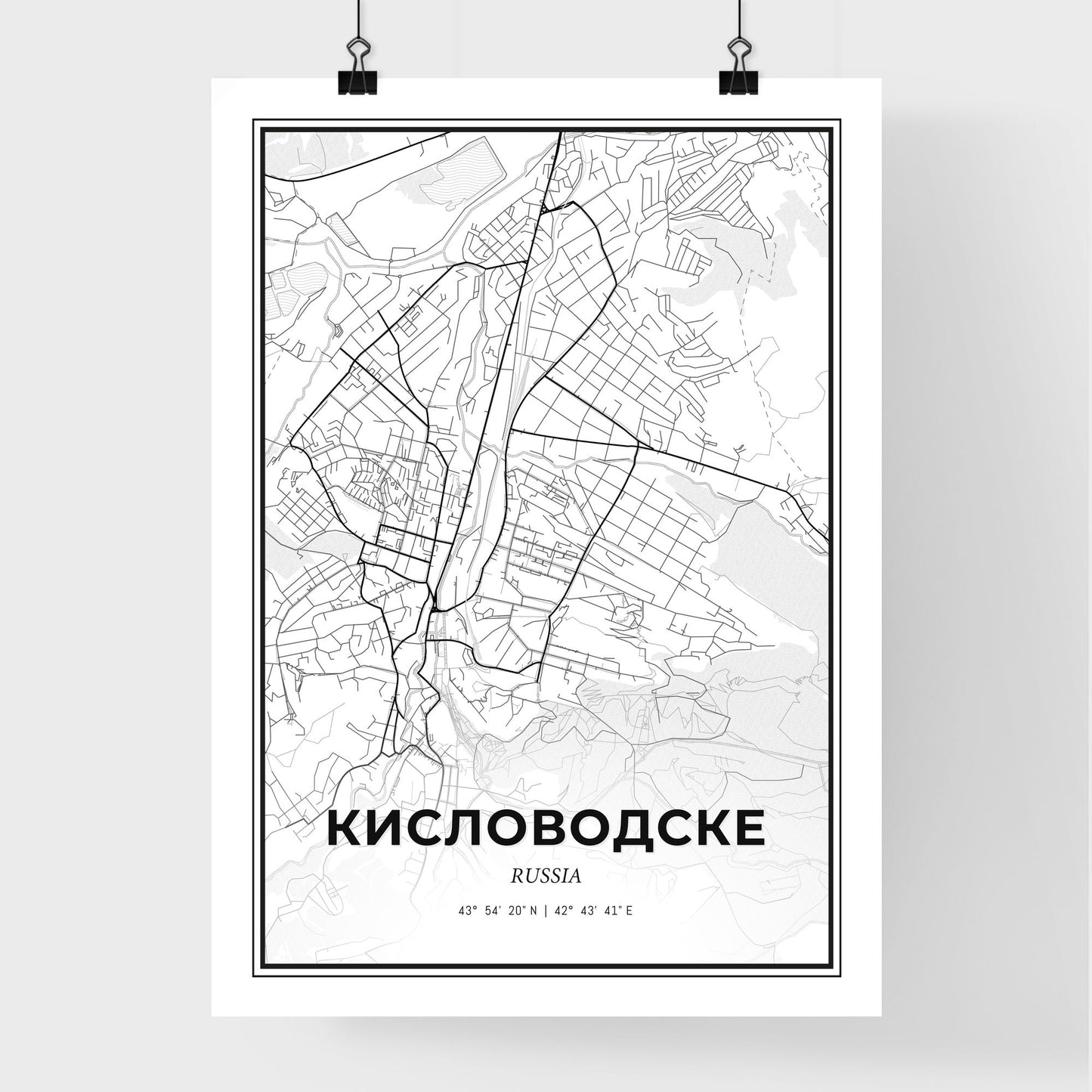 Kislovodsk Russia - Premium City Map Poster