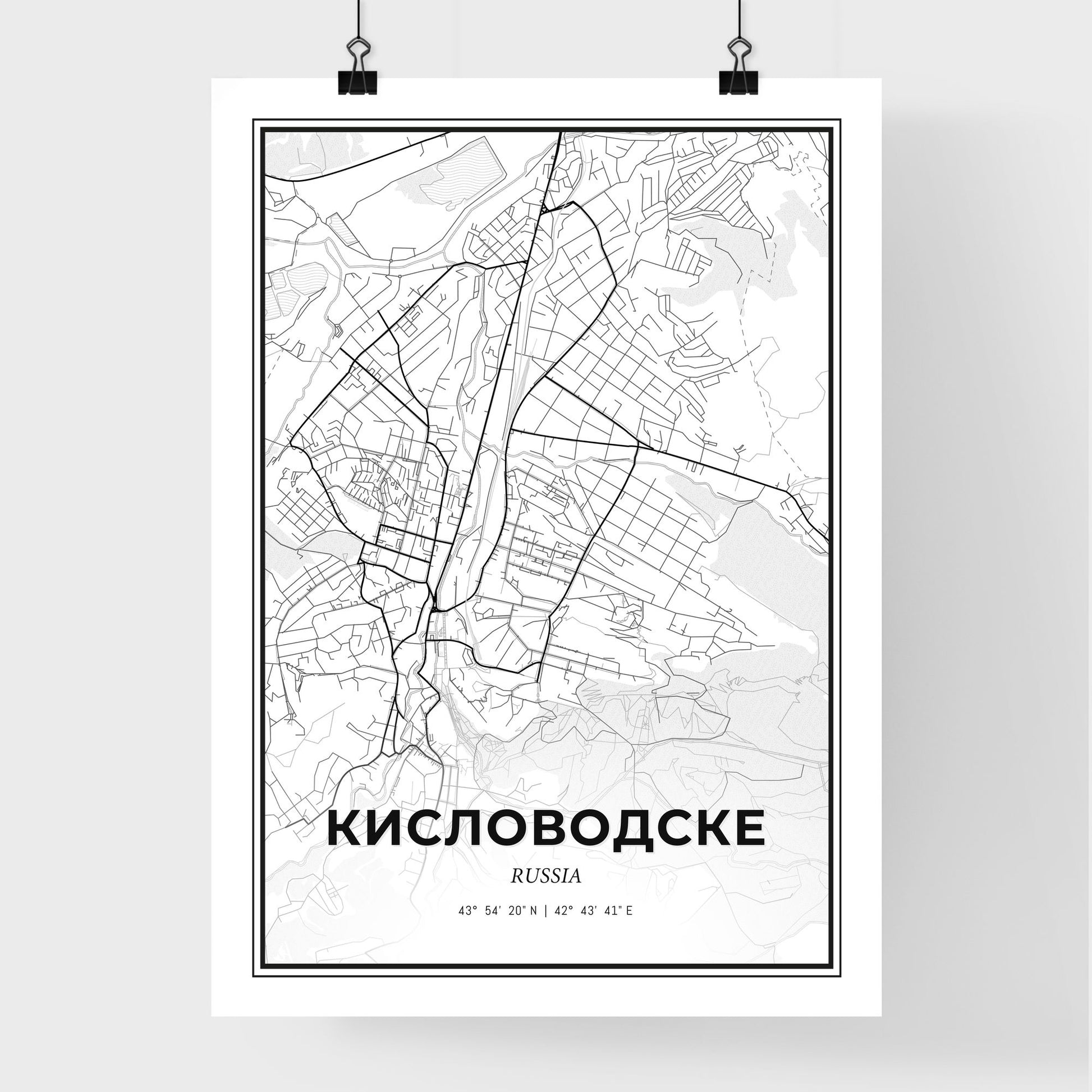 Kislovodsk Russia - Premium City Map Poster