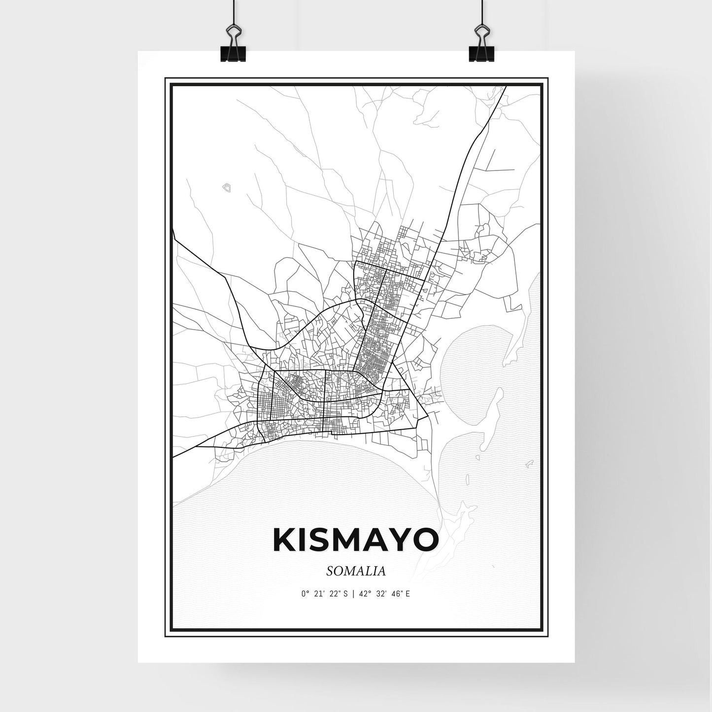 Kismayo Somalia - Premium City Map Poster