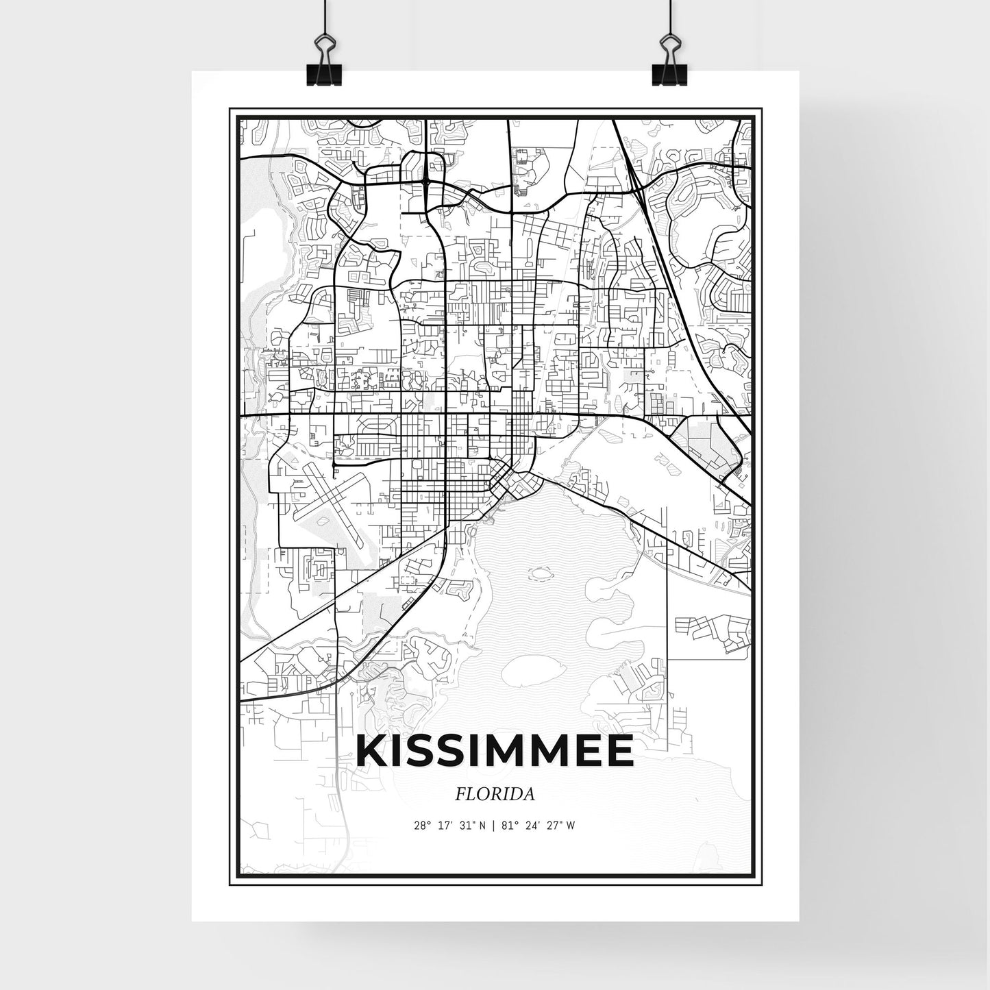 Kissimmee Florida - Premium City Map Poster