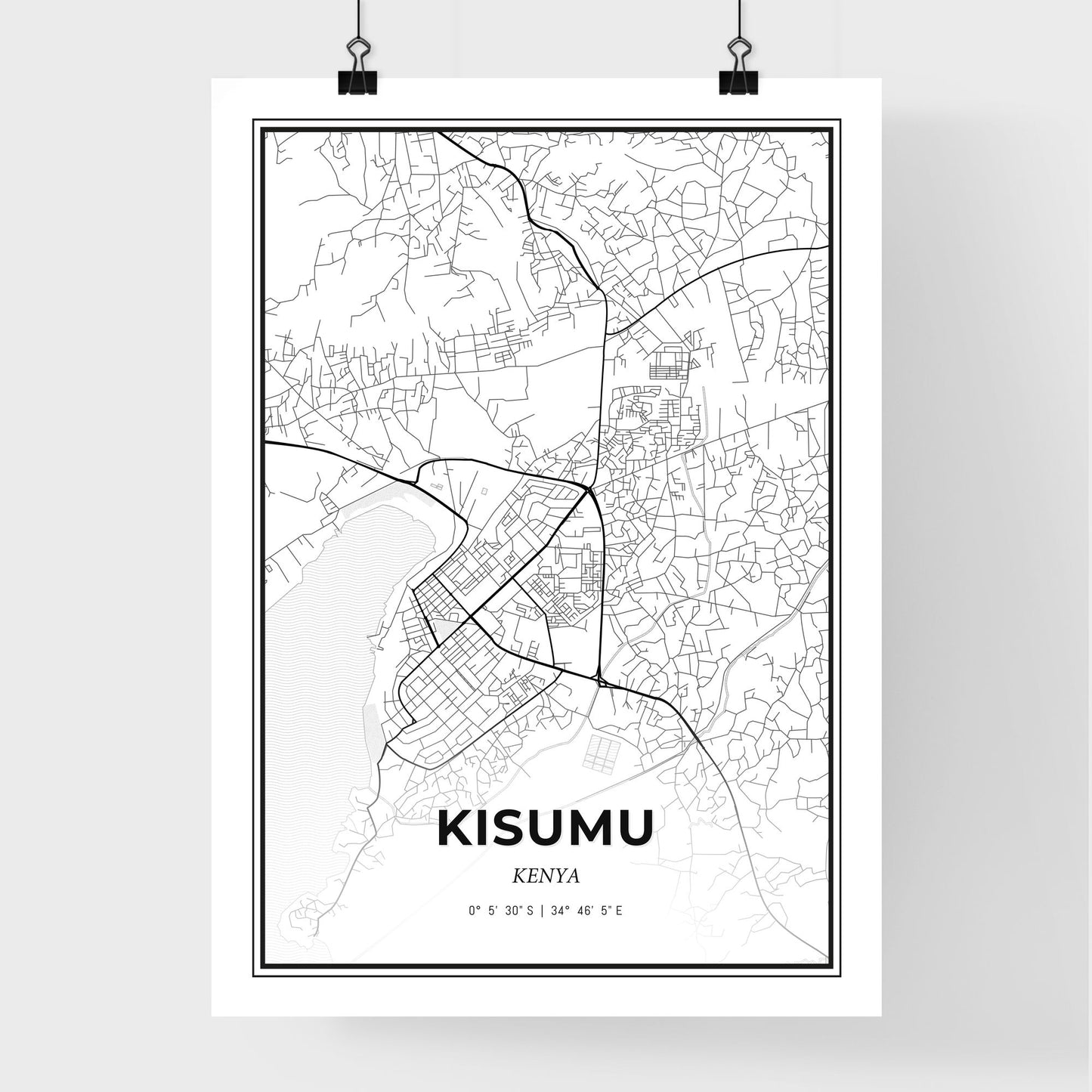 Kisumu Kenya - Premium City Map Poster