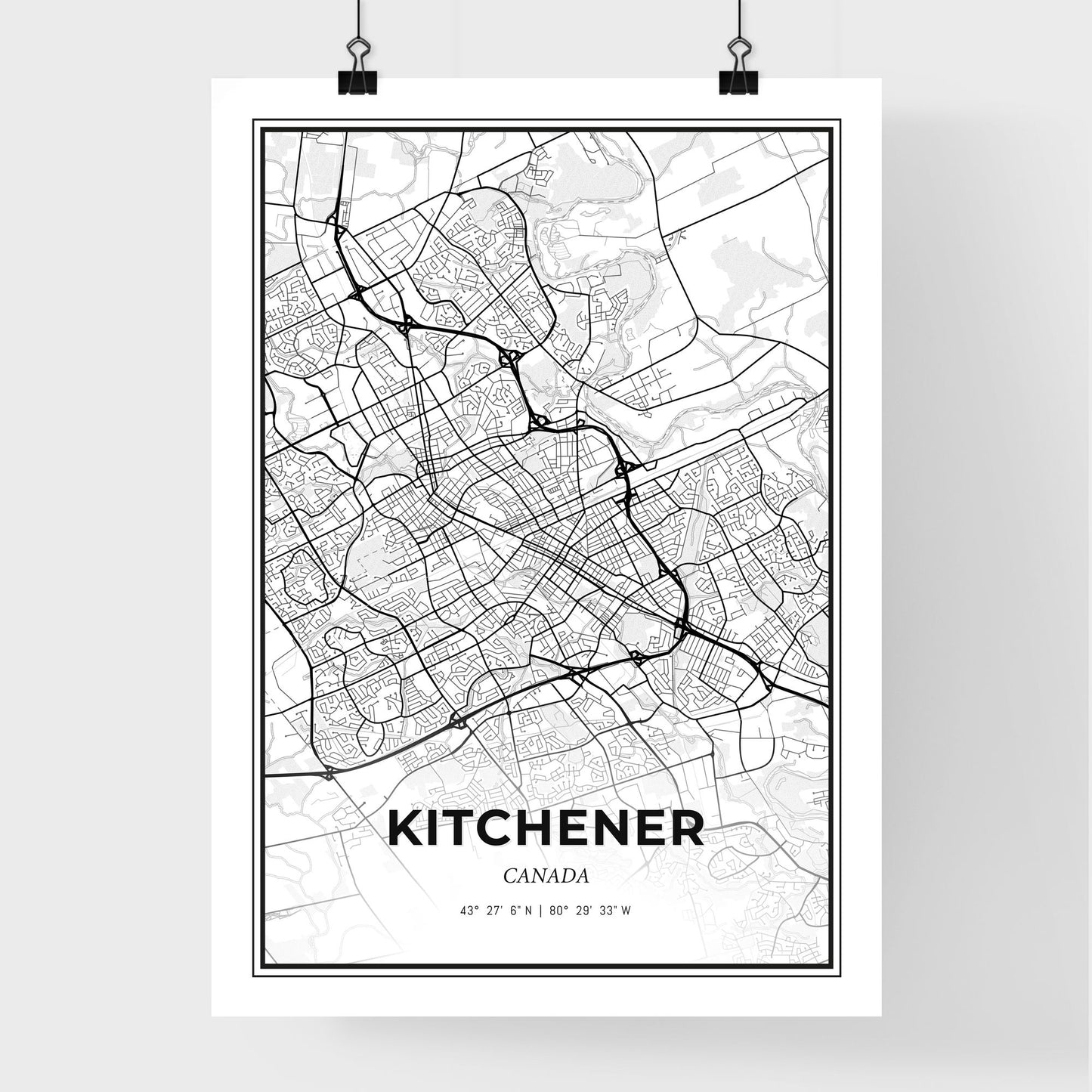 Kitchener Canada - Premium City Map Poster