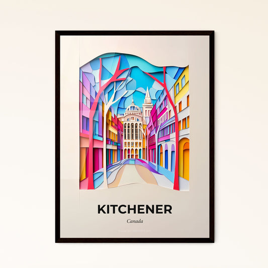 Vivid Kitchener, Canada - a paper cut of a city street with a church