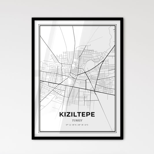 Kızıltepe Turkey - Scandinavian Style City Map for Modern Home Decor