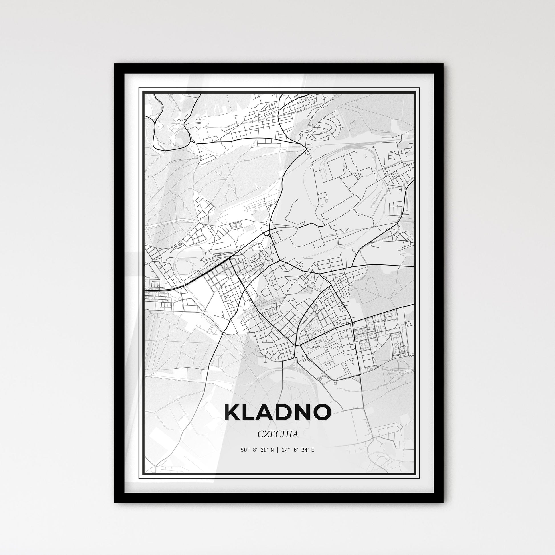  Kladno Czechia - Scandinavian Style City Map for Modern Home Decor