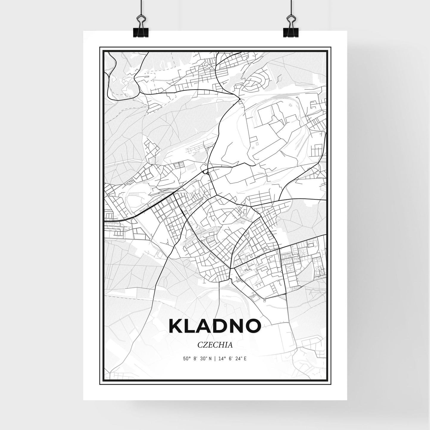  Kladno Czechia - Premium City Map Poster