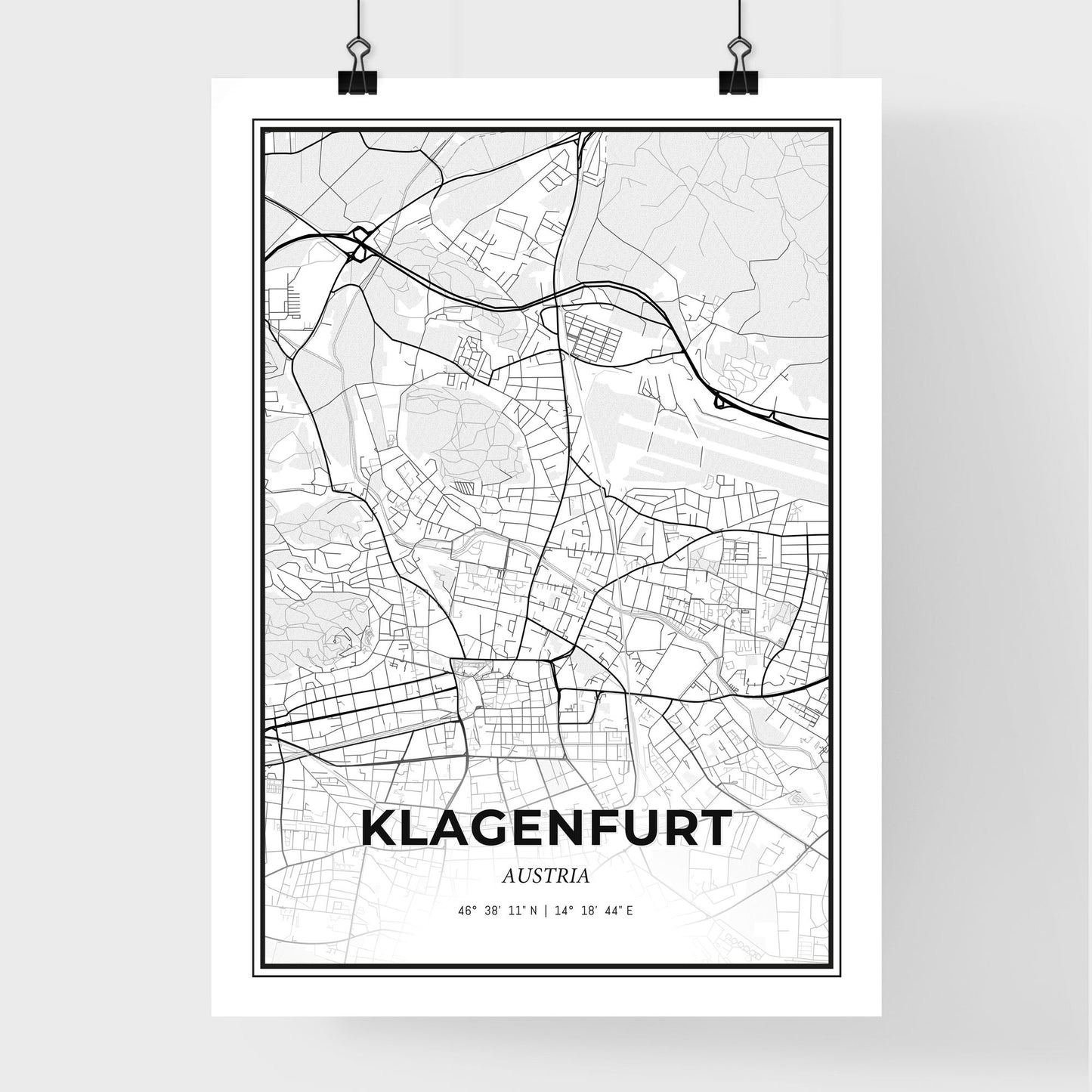 Klagenfurt Austria - Premium City Map Poster