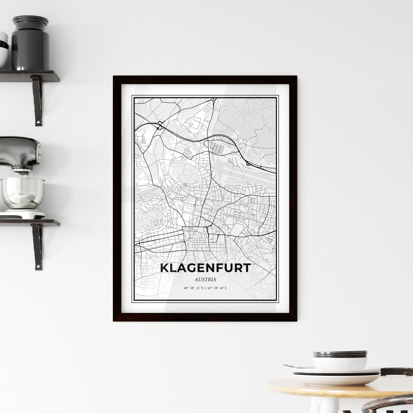 Klagenfurt Austria - Minimal City Map