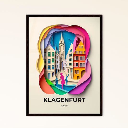 Vivid Klagenfurt, Austria - a paper cut of a couple walking in a city