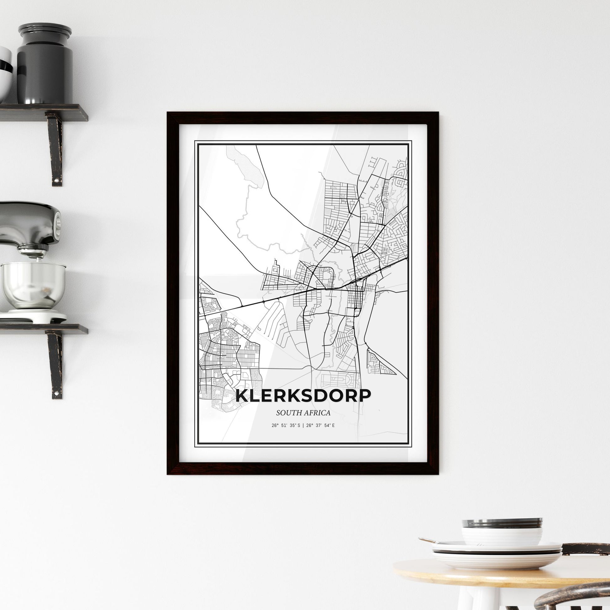 Klerksdorp South Africa - Minimal City Map