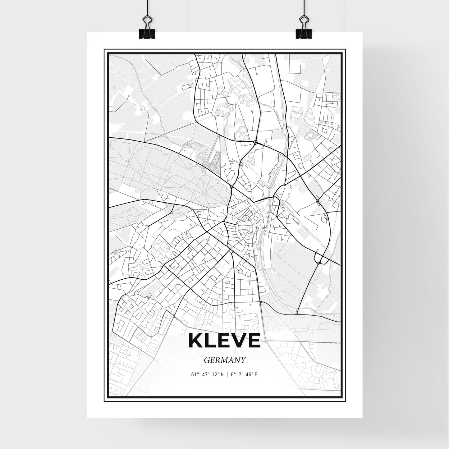 Kleve Germany - Premium City Map Poster