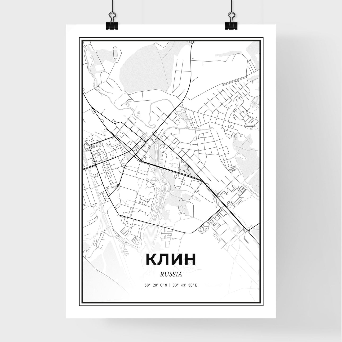 Klin Russia - Premium City Map Poster