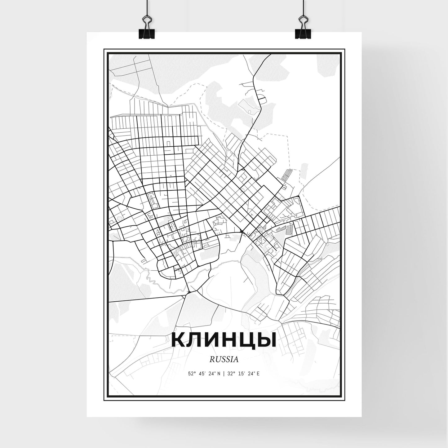 Klintsy Russia - Premium City Map Poster