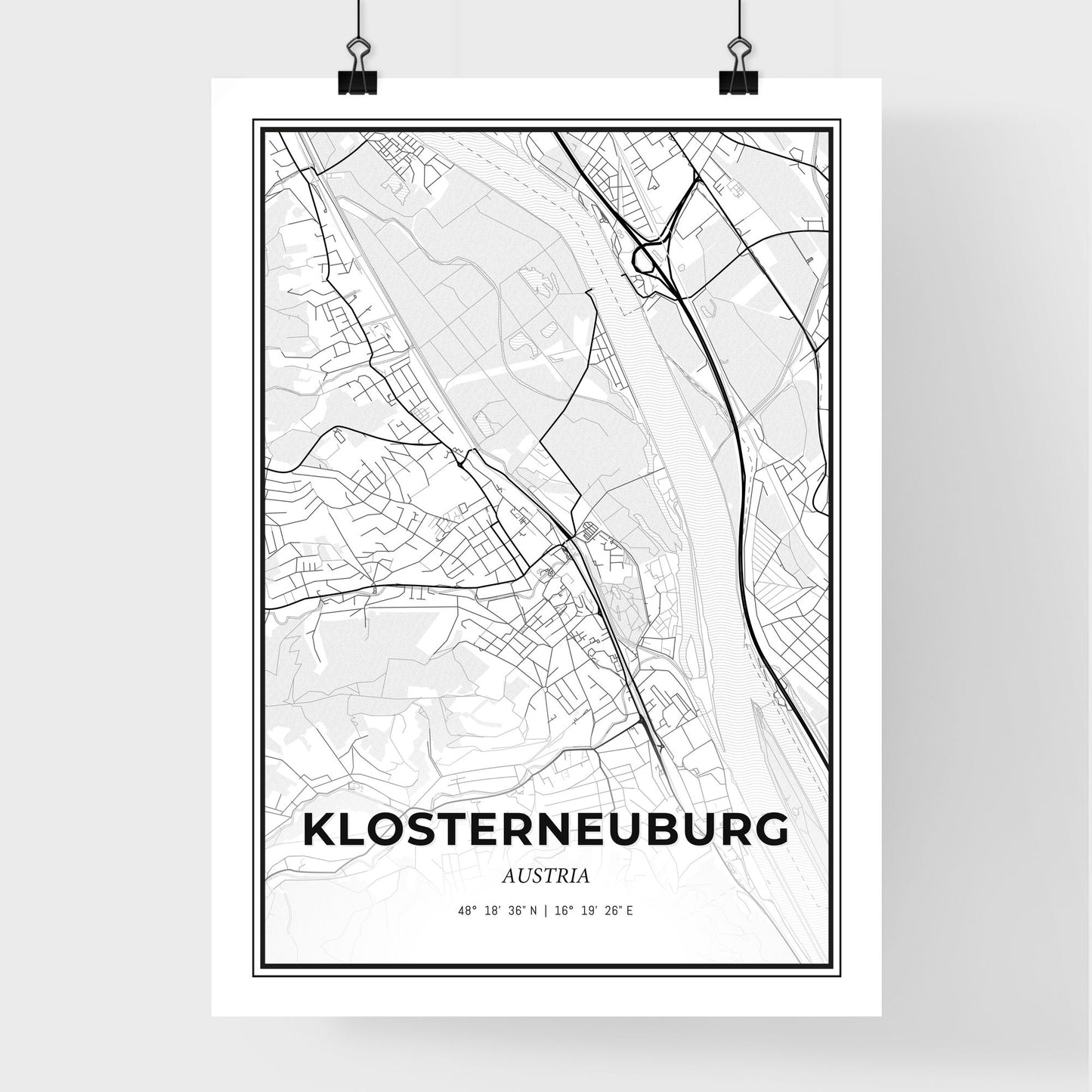 Klosterneuburg Austria - Premium City Map Poster