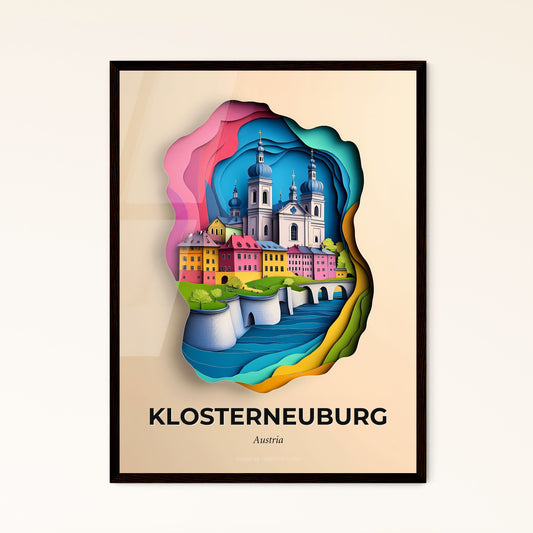 Vivid Klosterneuburg, Austria - a paper cut of a city with a bridge