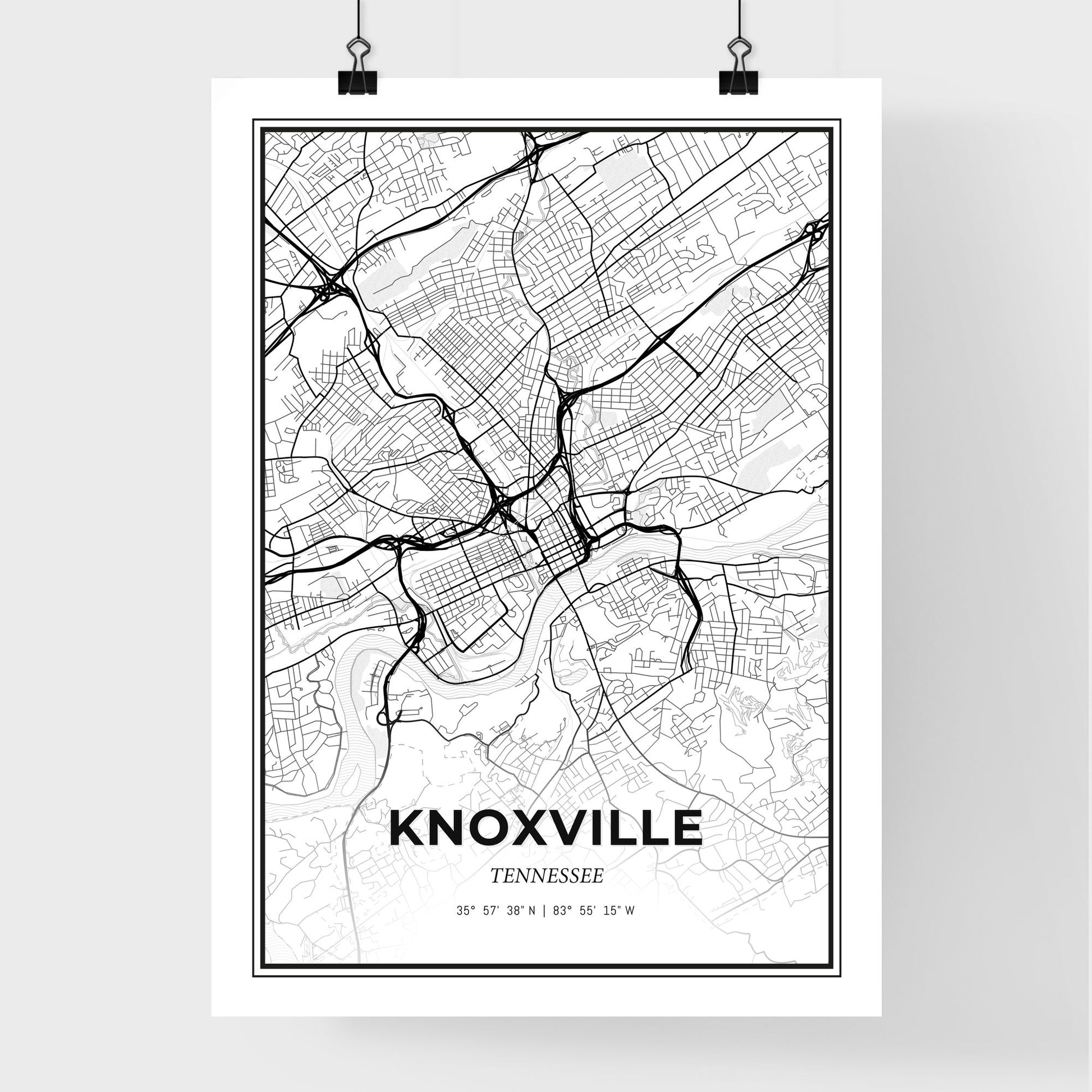 Knoxville Tennessee - Premium City Map Poster