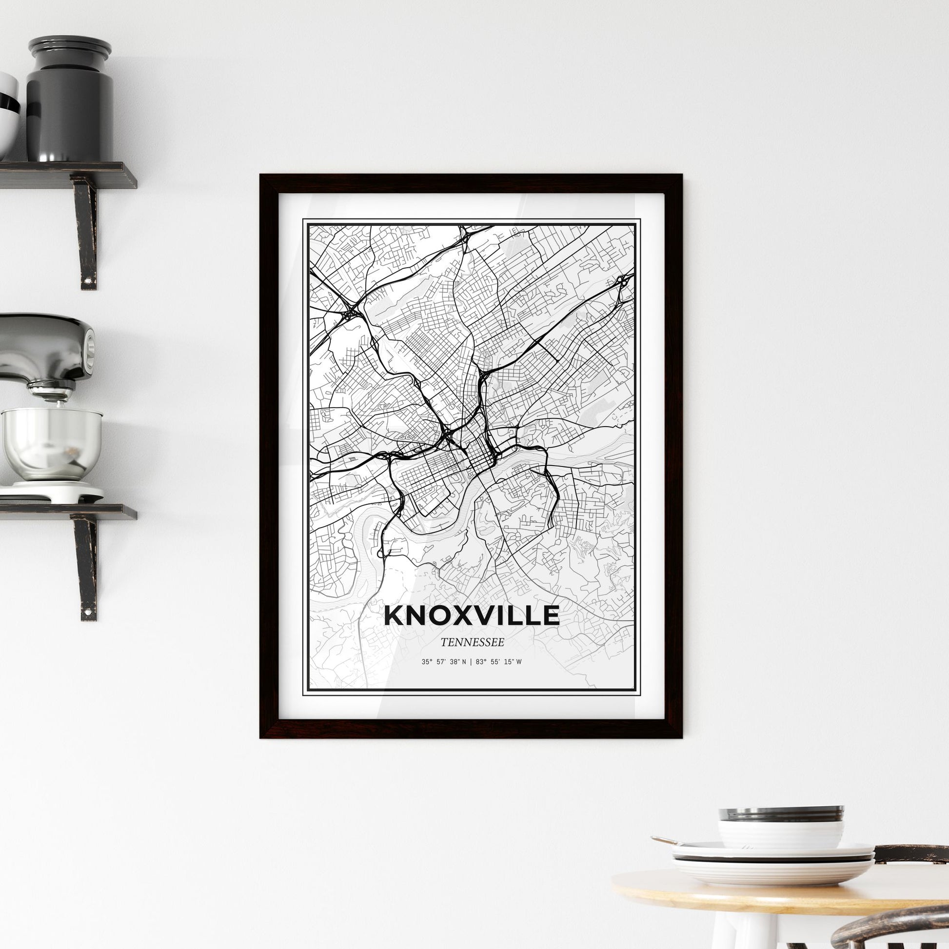 Knoxville Tennessee - Minimal City Map