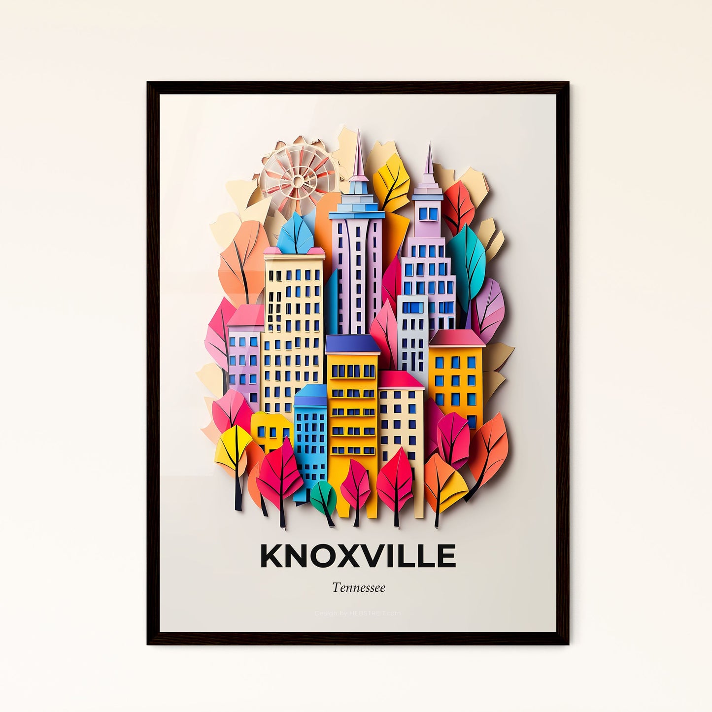 Vivid Knoxville, Tennessee - a city with a ferris wheel and trees