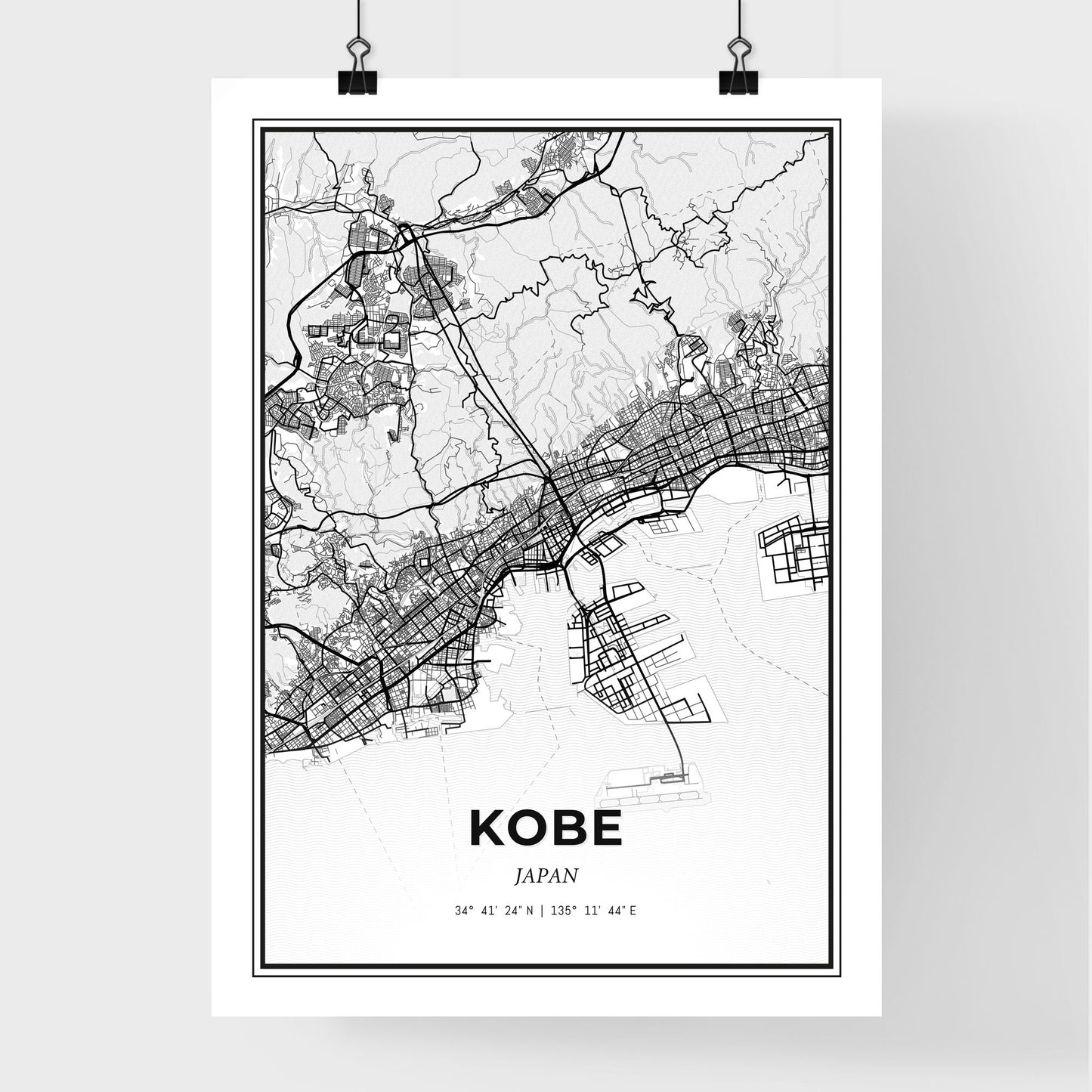 Kobe Japan - Premium City Map Poster