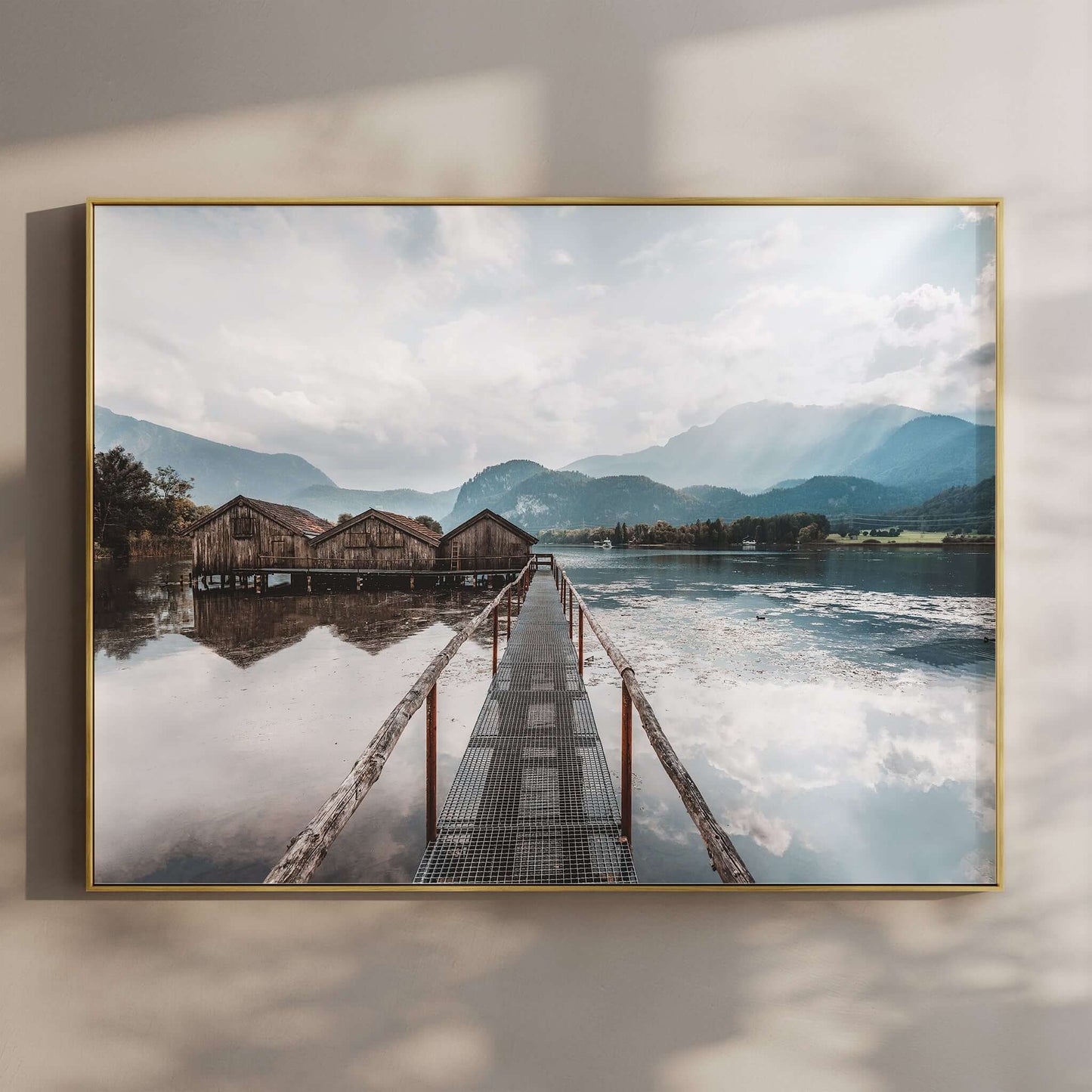 Kochelsee Boathouses Print – Bavarian Lake Landscape Photography