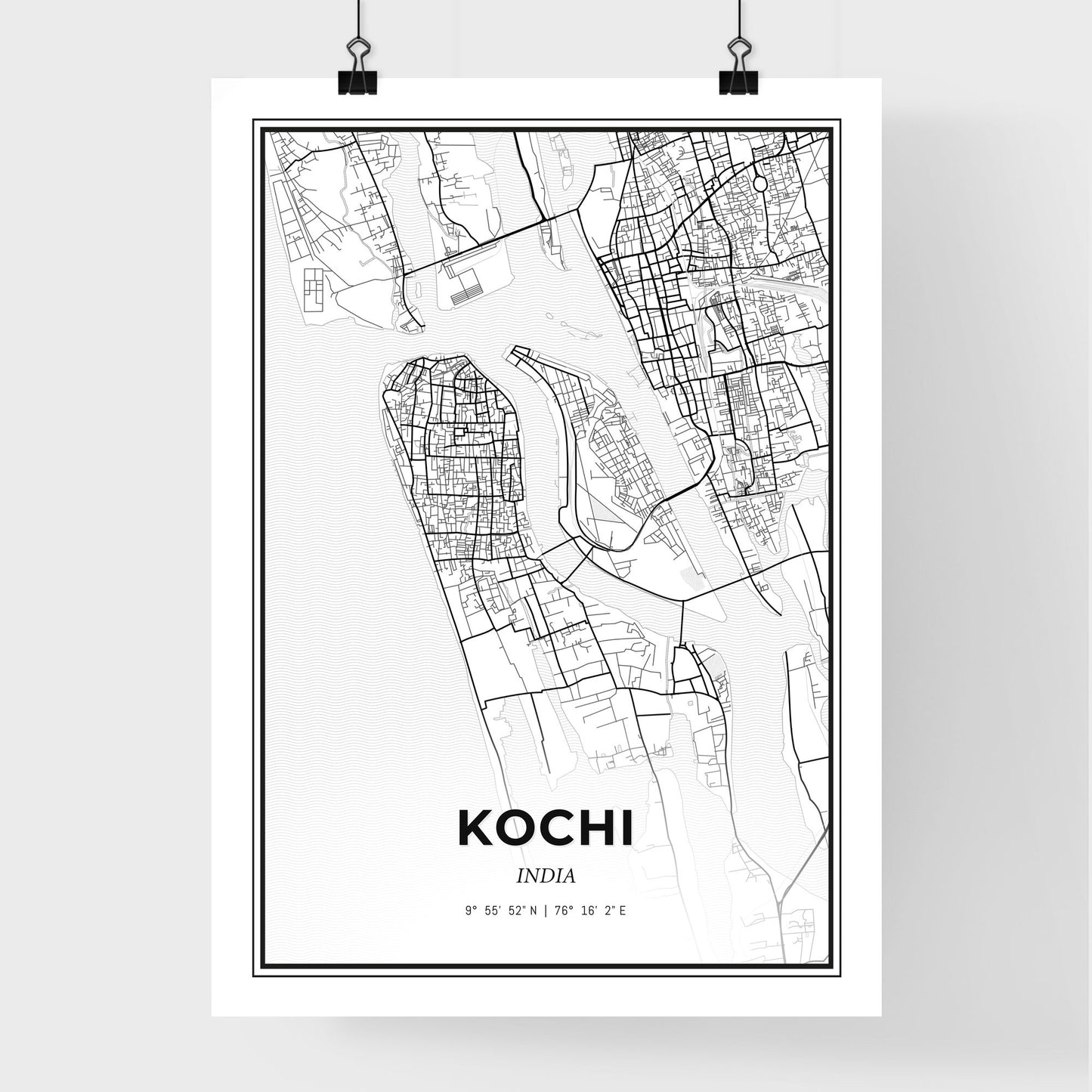 Kochi India - Premium City Map Poster