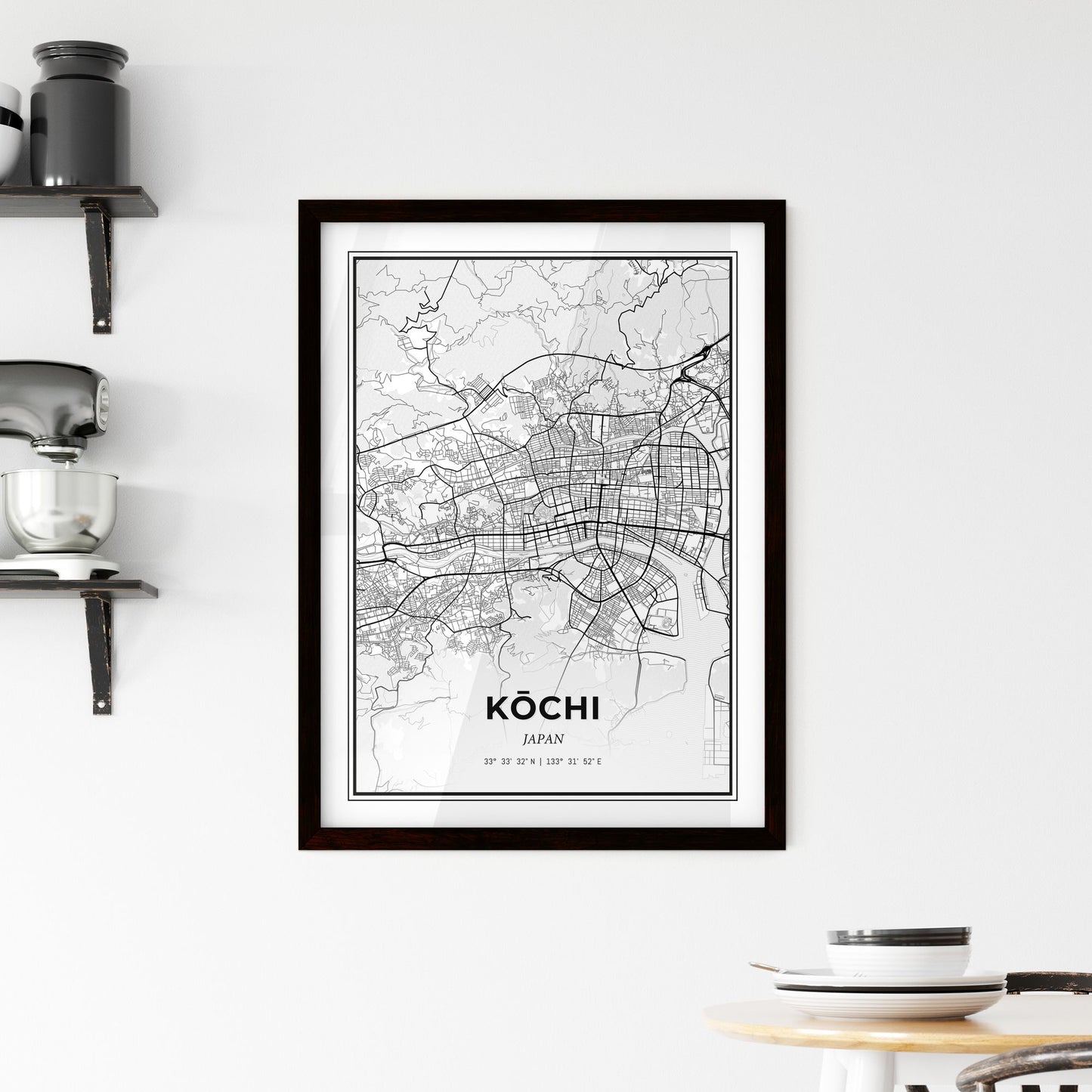 Kōchi Japan - Minimal City Map