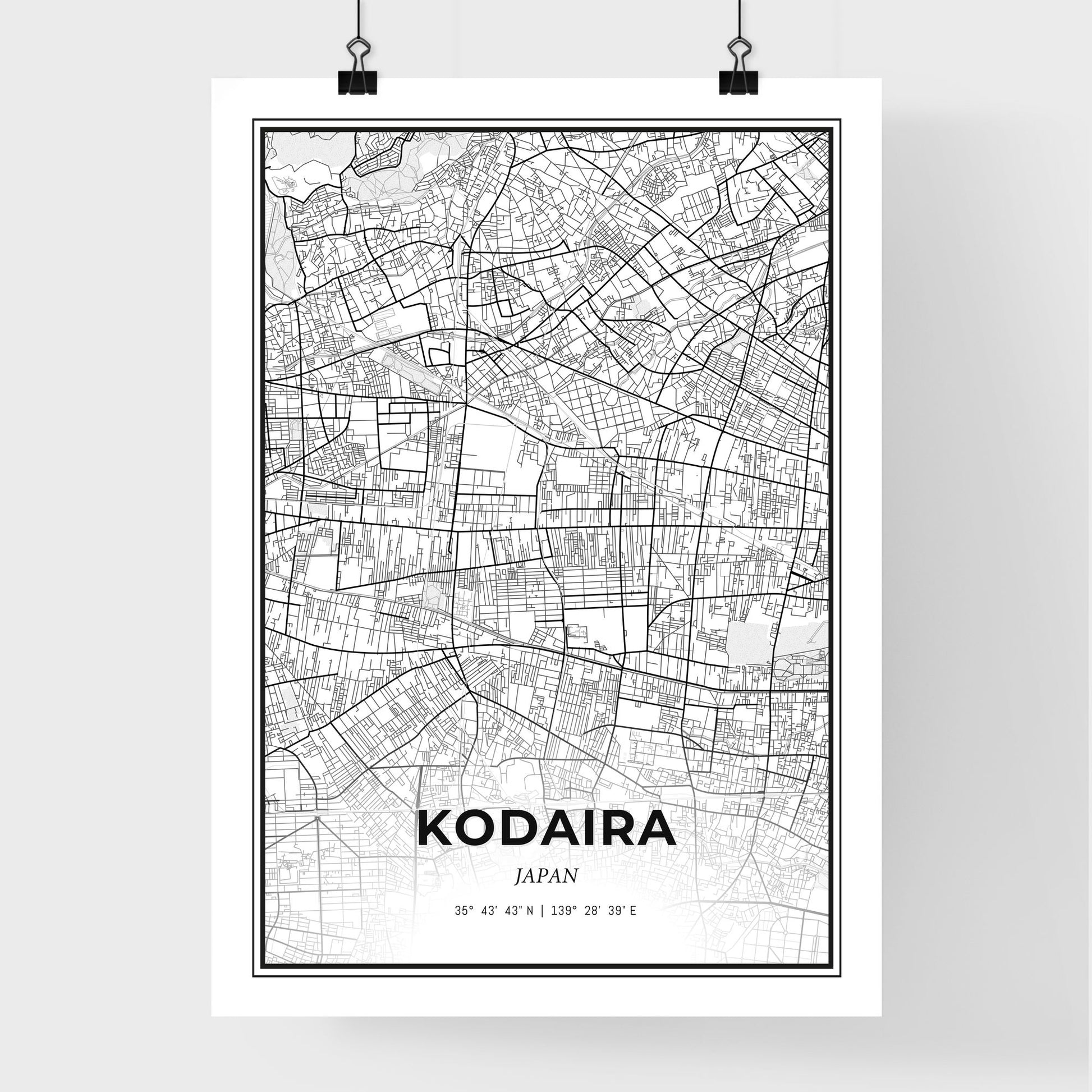 Kodaira Japan - Premium City Map Poster