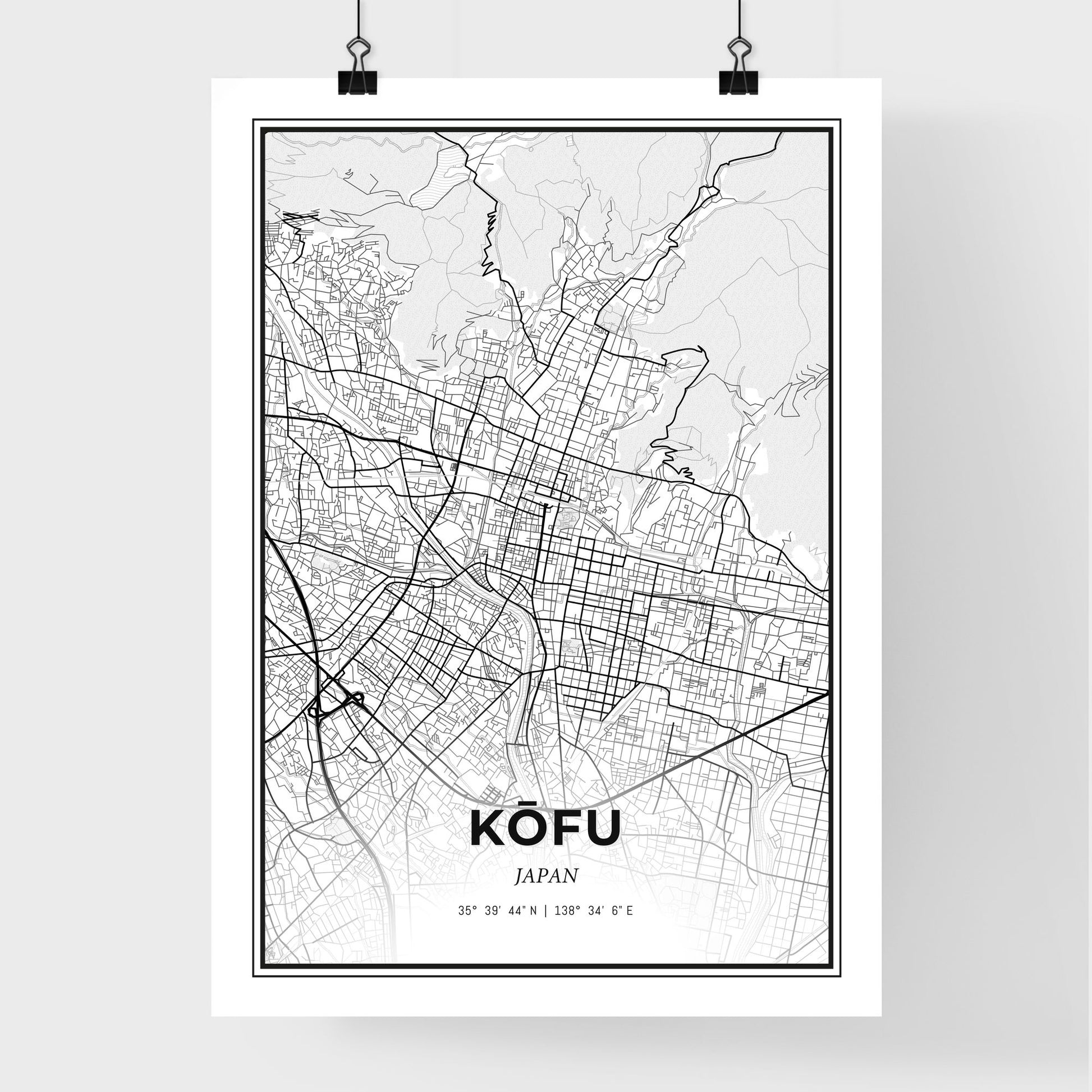 Kōfu Japan - Premium City Map Poster