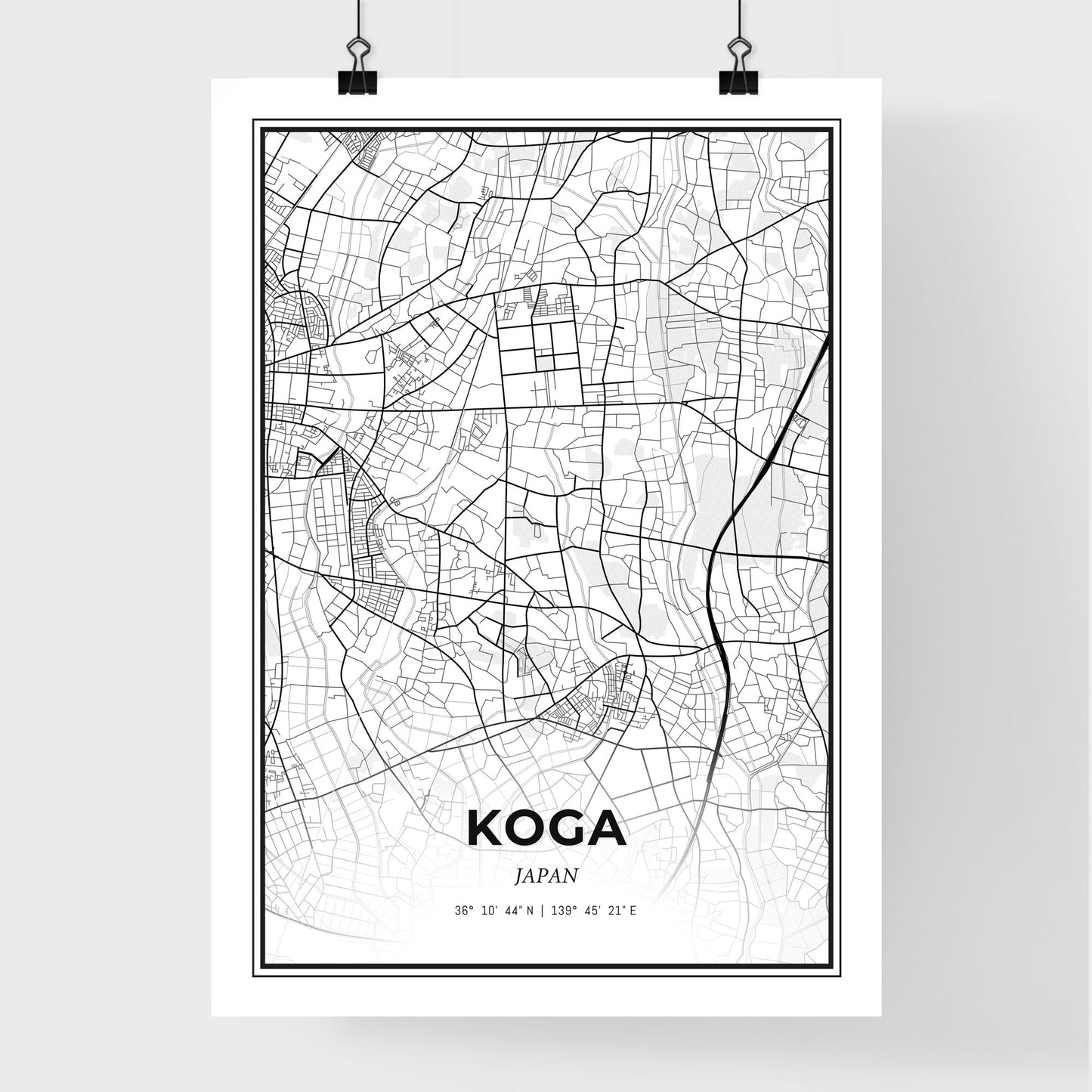 Koga Japan - Premium City Map Poster