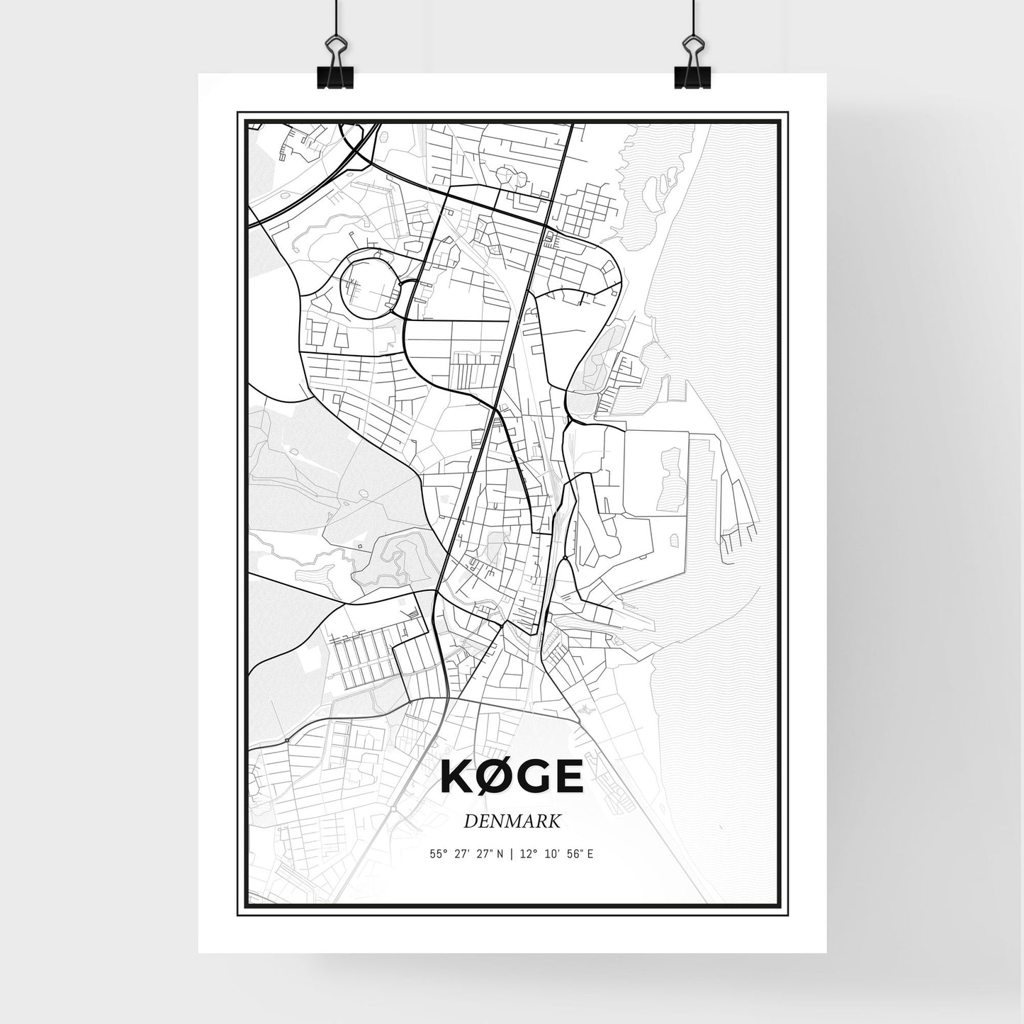 Køge Denmark - Premium City Map Poster