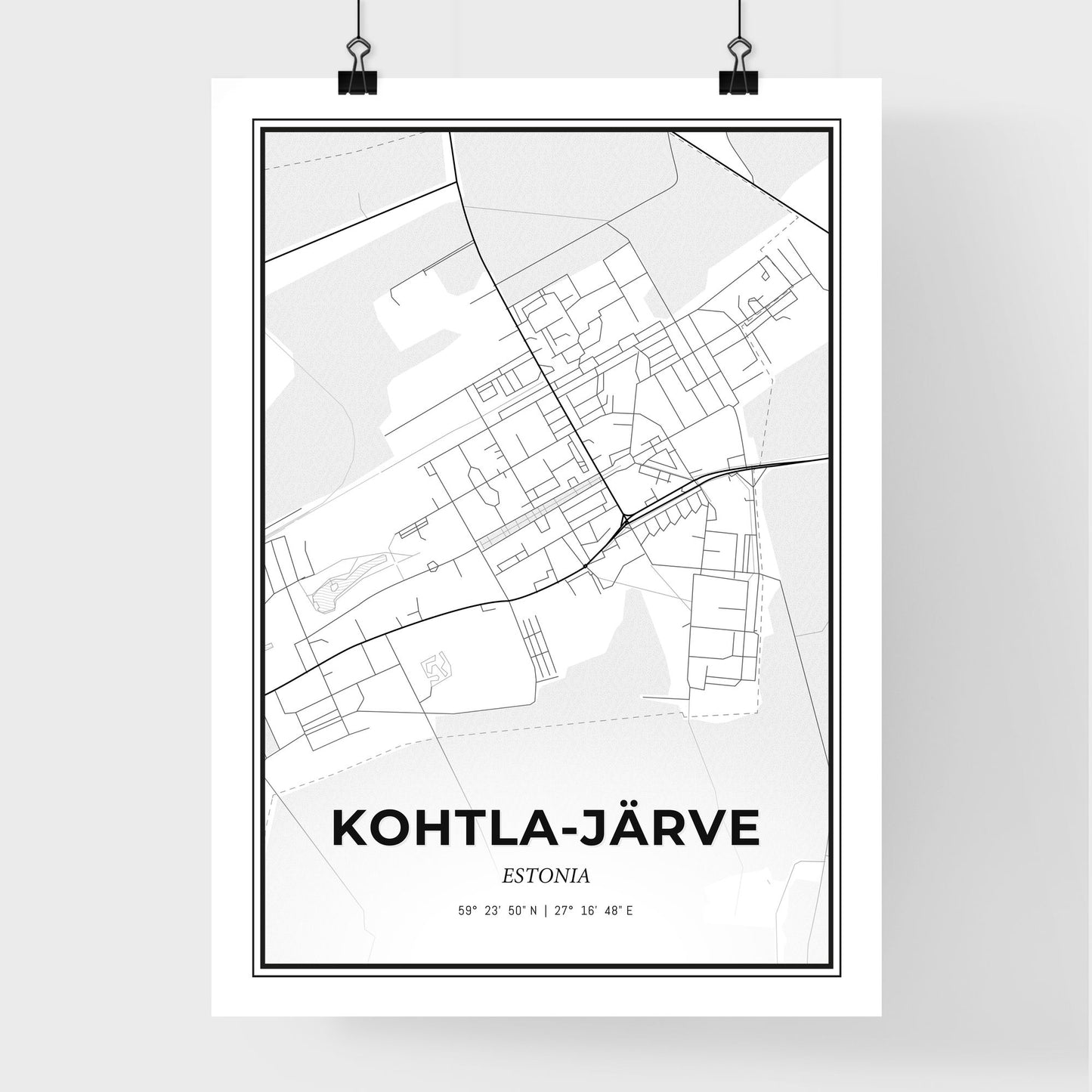 Kohtla-Järve Estonia - Premium City Map Poster