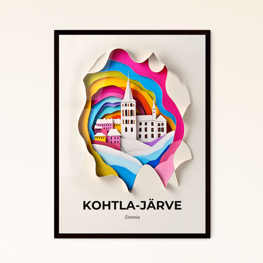 Vivid Kohtla-Järve, Estonia - a paper cut of a city with a bridge