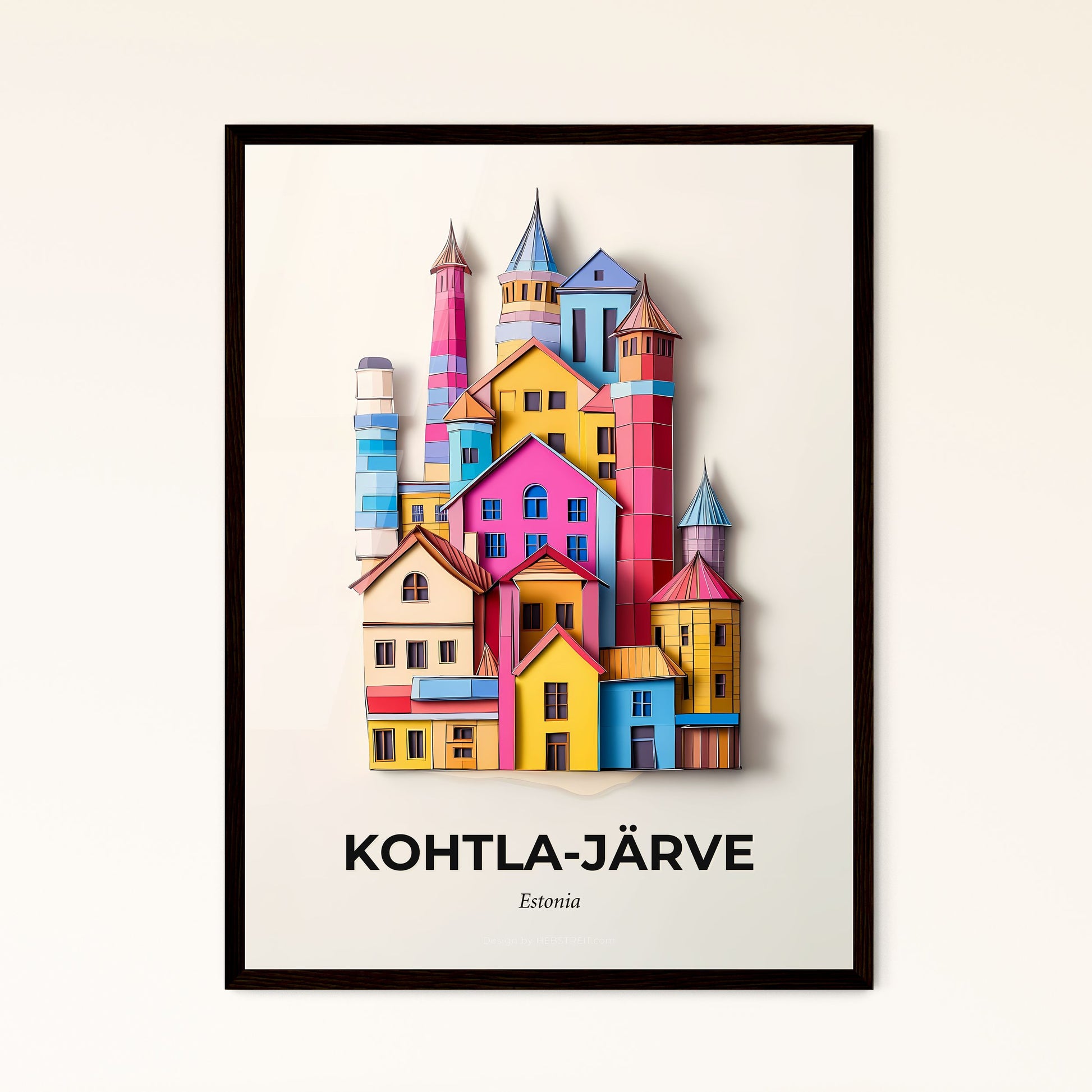 Vivid Kohtla-Järve, Estonia - a colorful city with a tower and a clock