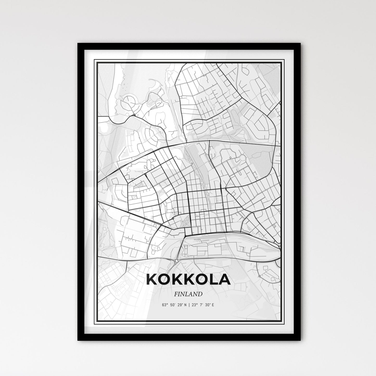 Kokkola Finland - Scandinavian Style City Map for Modern Home Decor