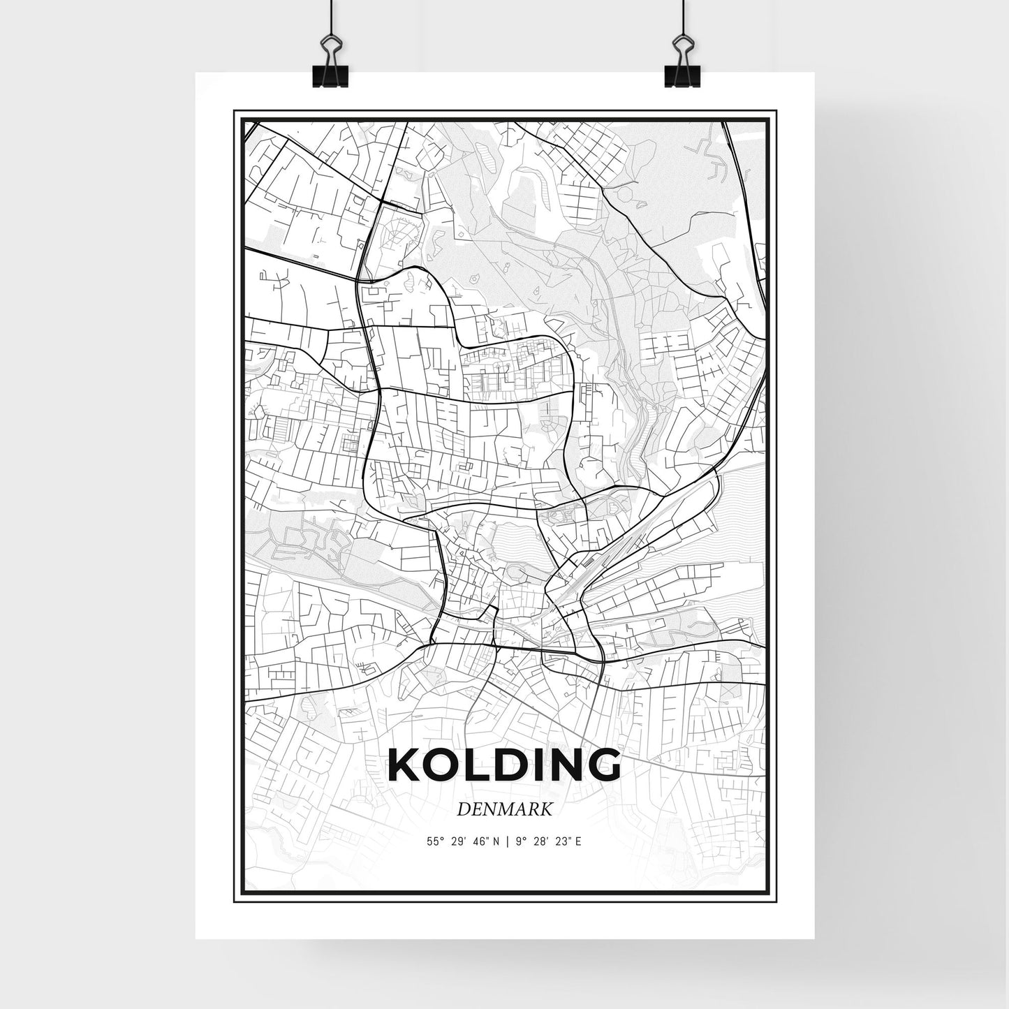 Kolding Denmark - Premium City Map Poster