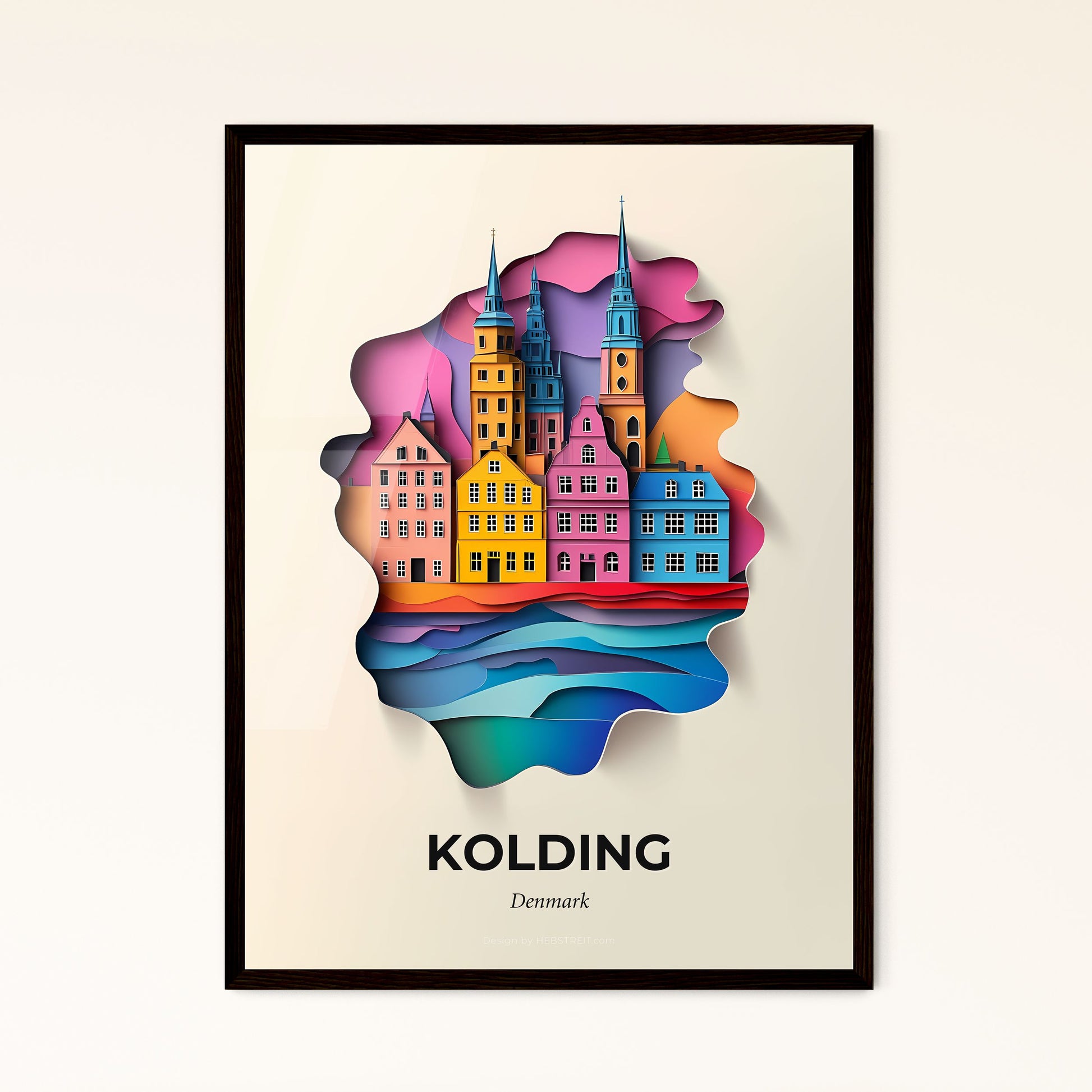 Vivid Kolding, Denmark - a paper cut of a city with a river