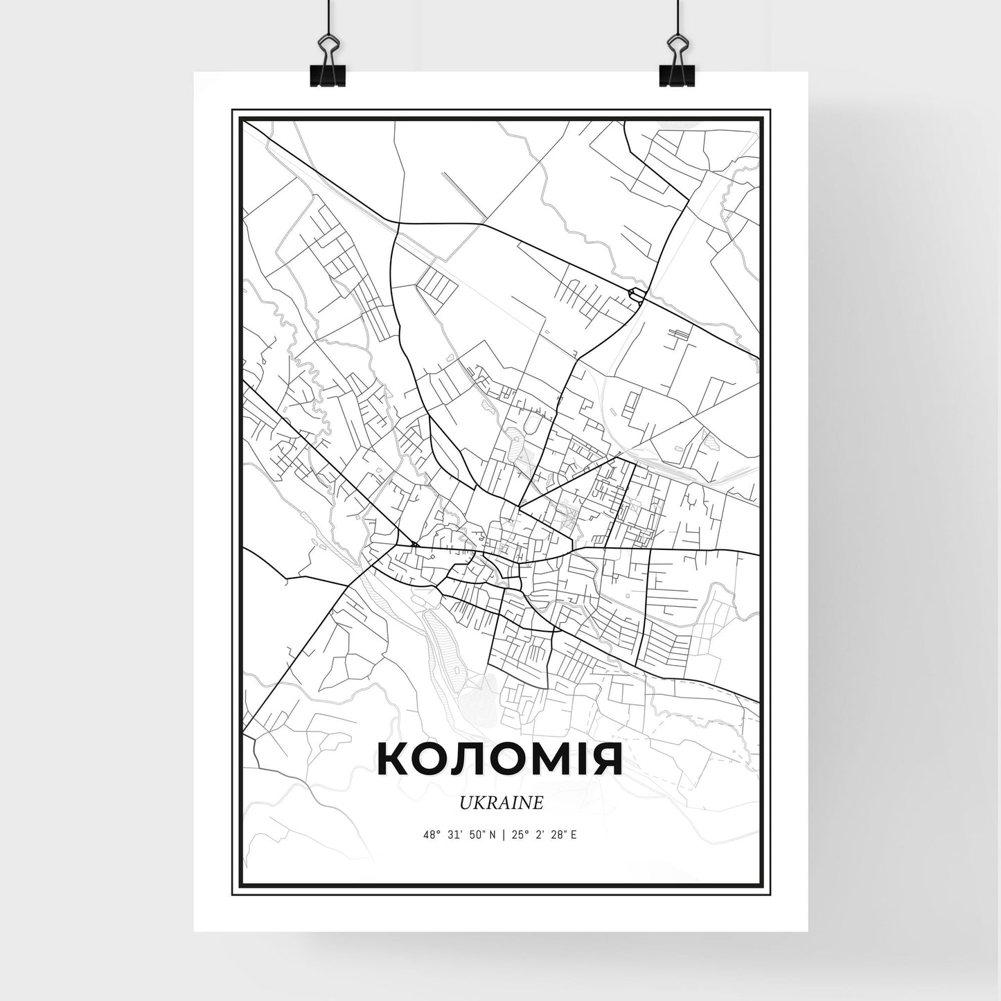 Kolomyia Ukraine - Premium City Map Poster