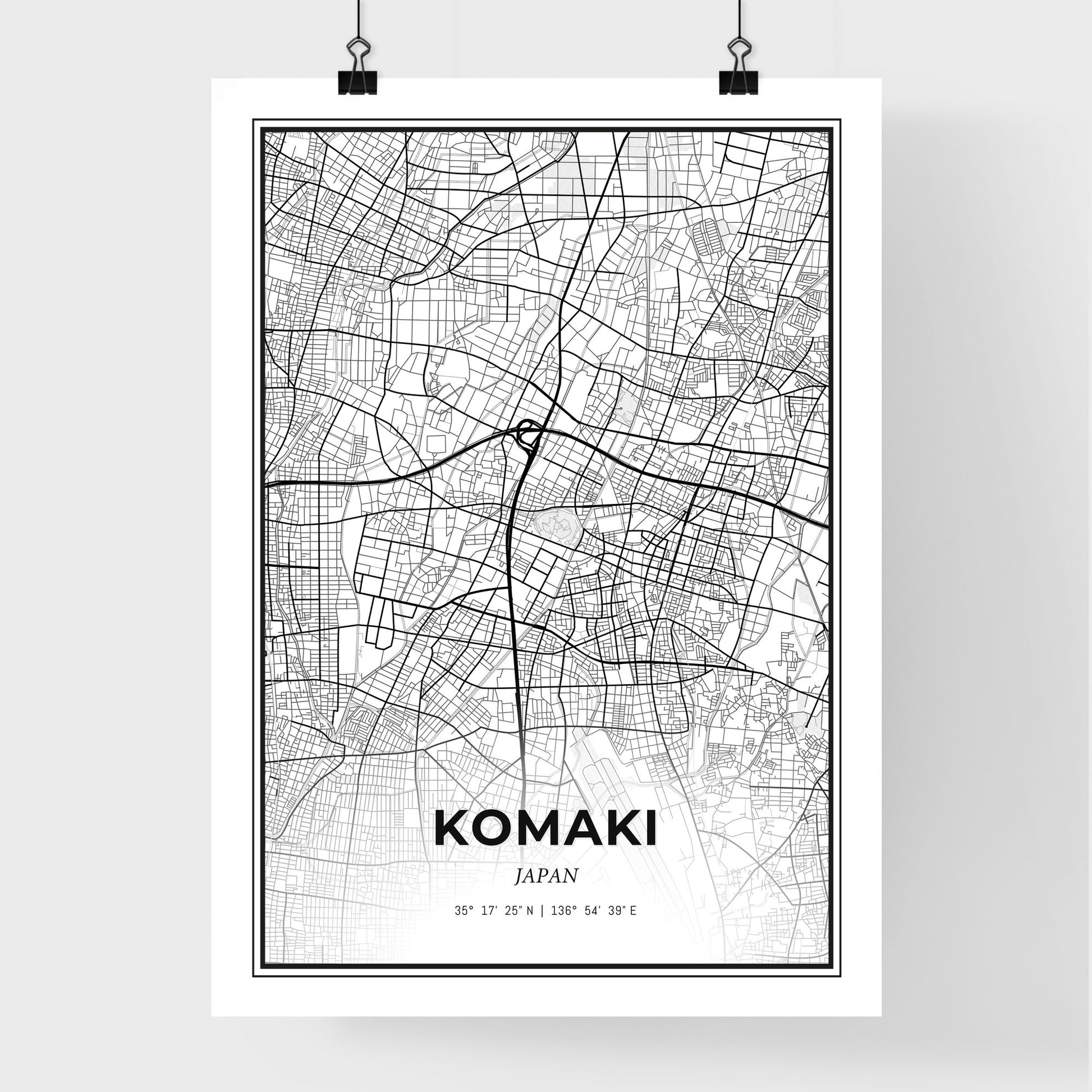 Komaki Japan - Premium City Map Poster