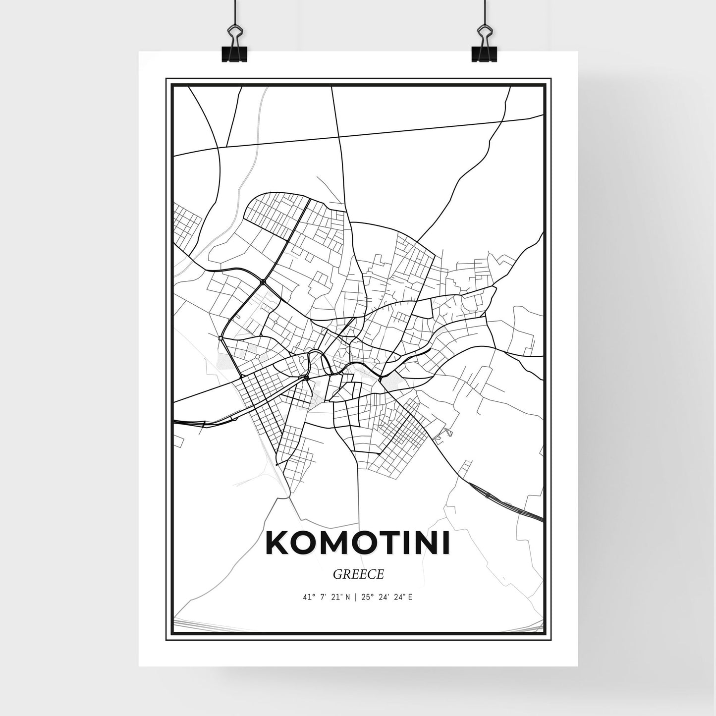 Komotini Greece - Premium City Map Poster