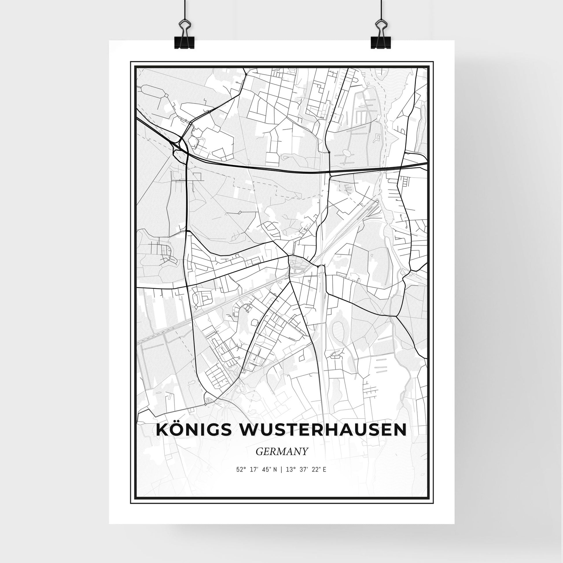 Konigs Wusterhausen Germany - Premium City Map Poster