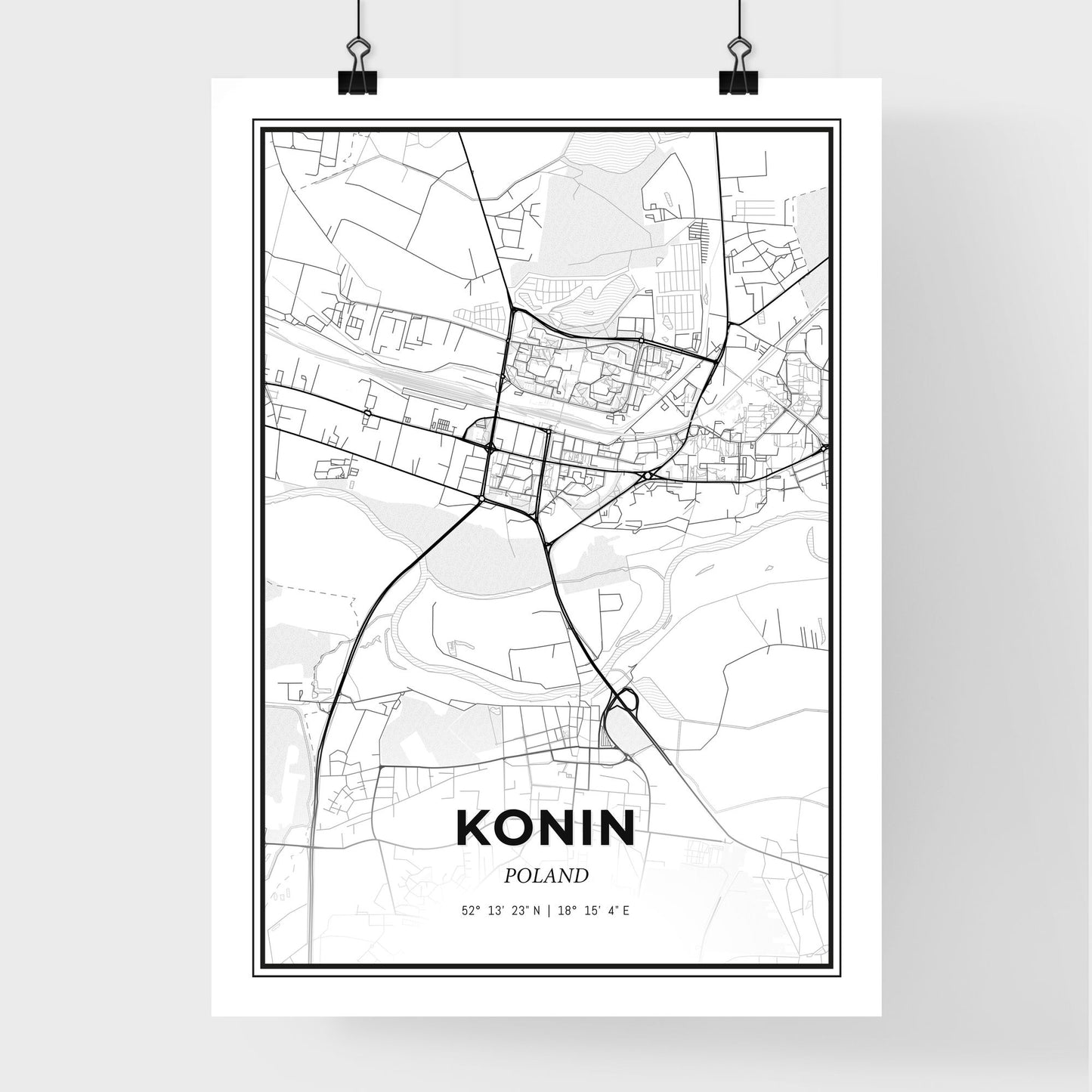 Konin Poland - Premium City Map Poster