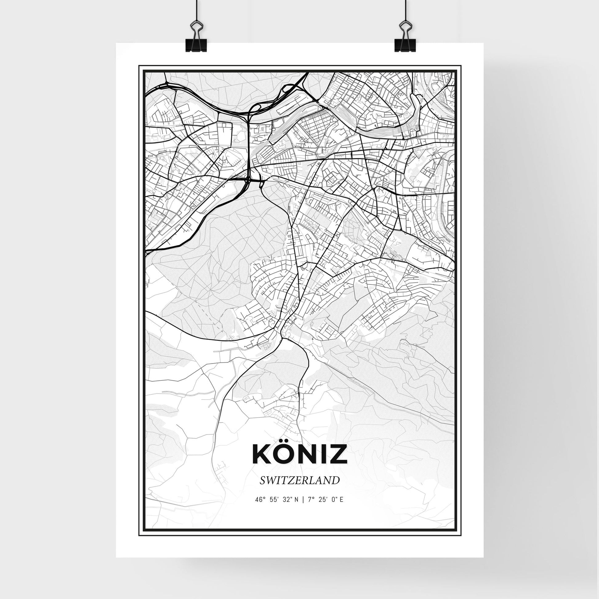 Köniz Switzerland - Premium City Map Poster