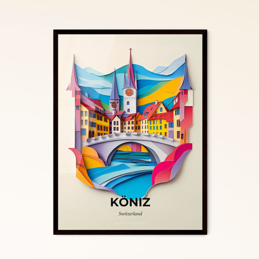 Vivid Köniz, Switzerland - a paper cut of a city with a bridge